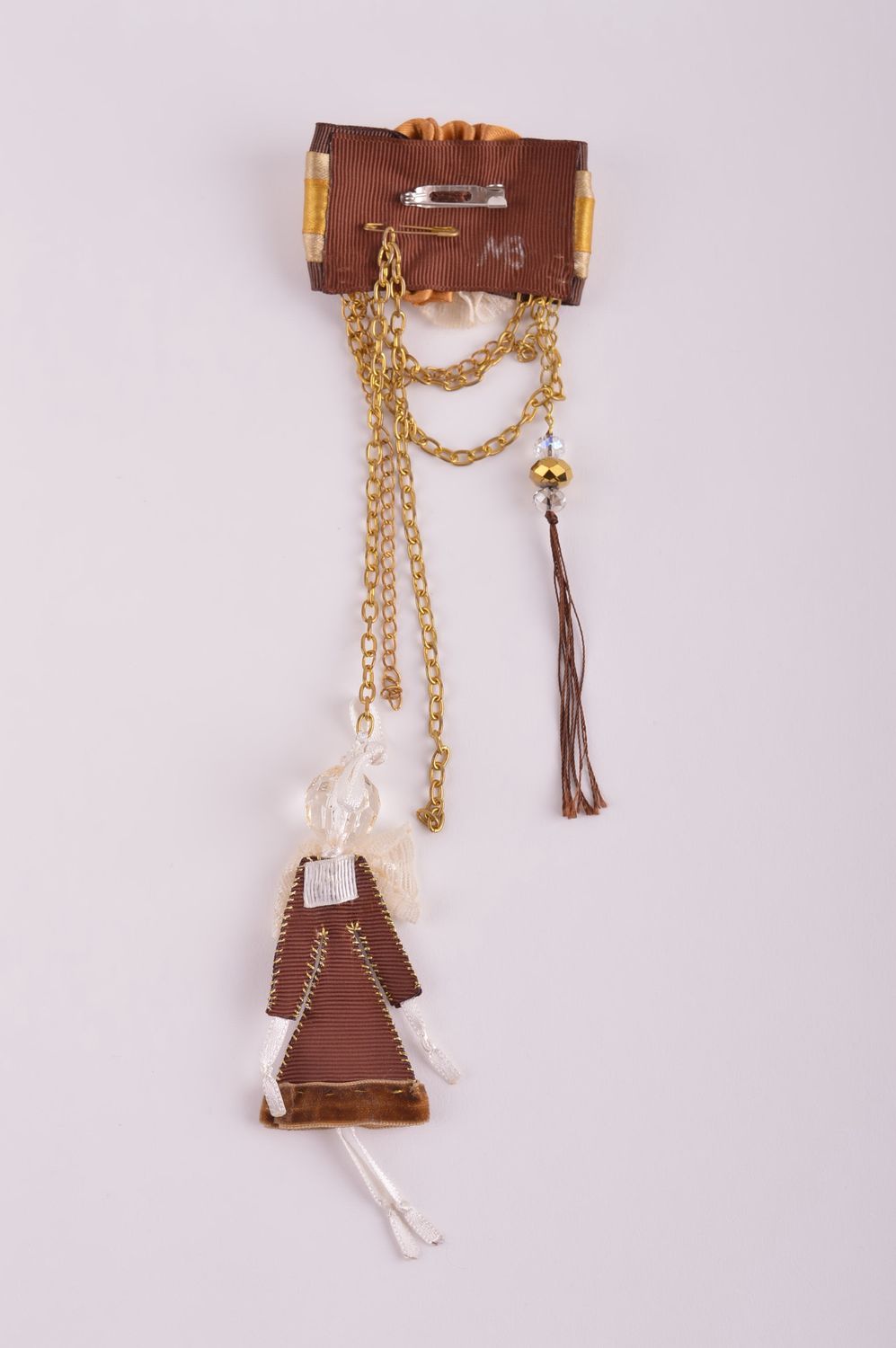Grosse broche faite main Accessoire femme textile original Cadeau femme photo 5