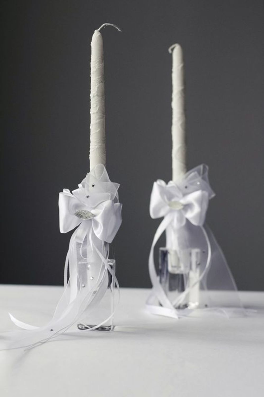 Candela decorativa fatta a mano candela nuziale bella tenera per nozze
 foto 3