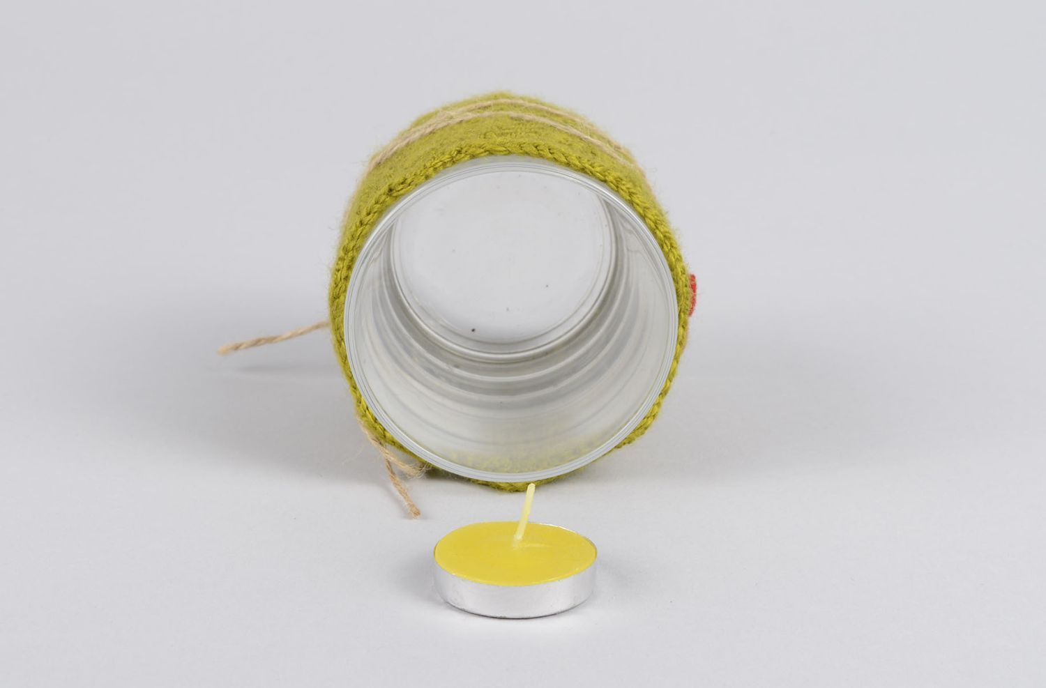 Handmade Teelichthalter aus Glas mit Pullover Kerzenständer aus Glas Haus Dekor foto 4