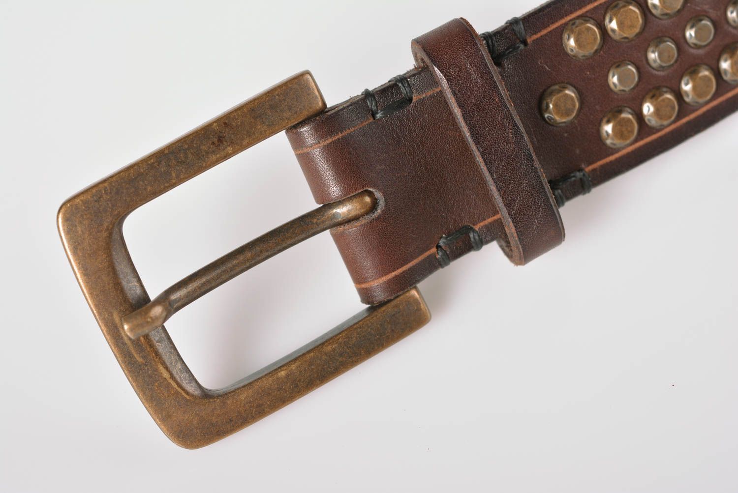 Cinturón de cuero hecho a mano bonito ropa masculina accesorio de moda foto 4