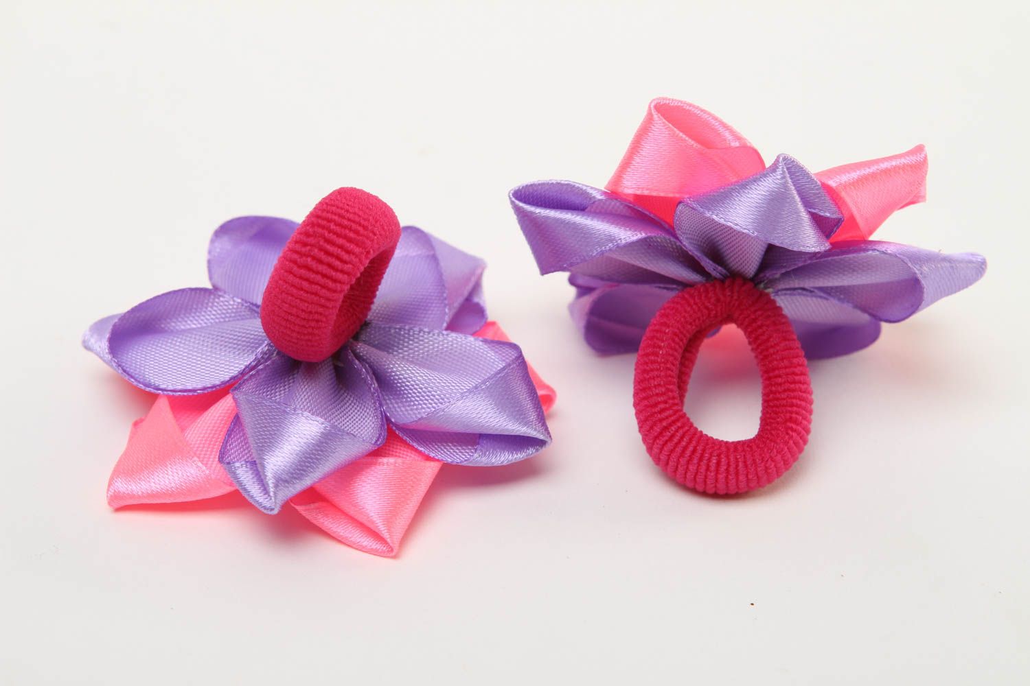 Аксессуары для волос хэнд мэйд резинки для девочек резинки с цветками оригинальные фото 3