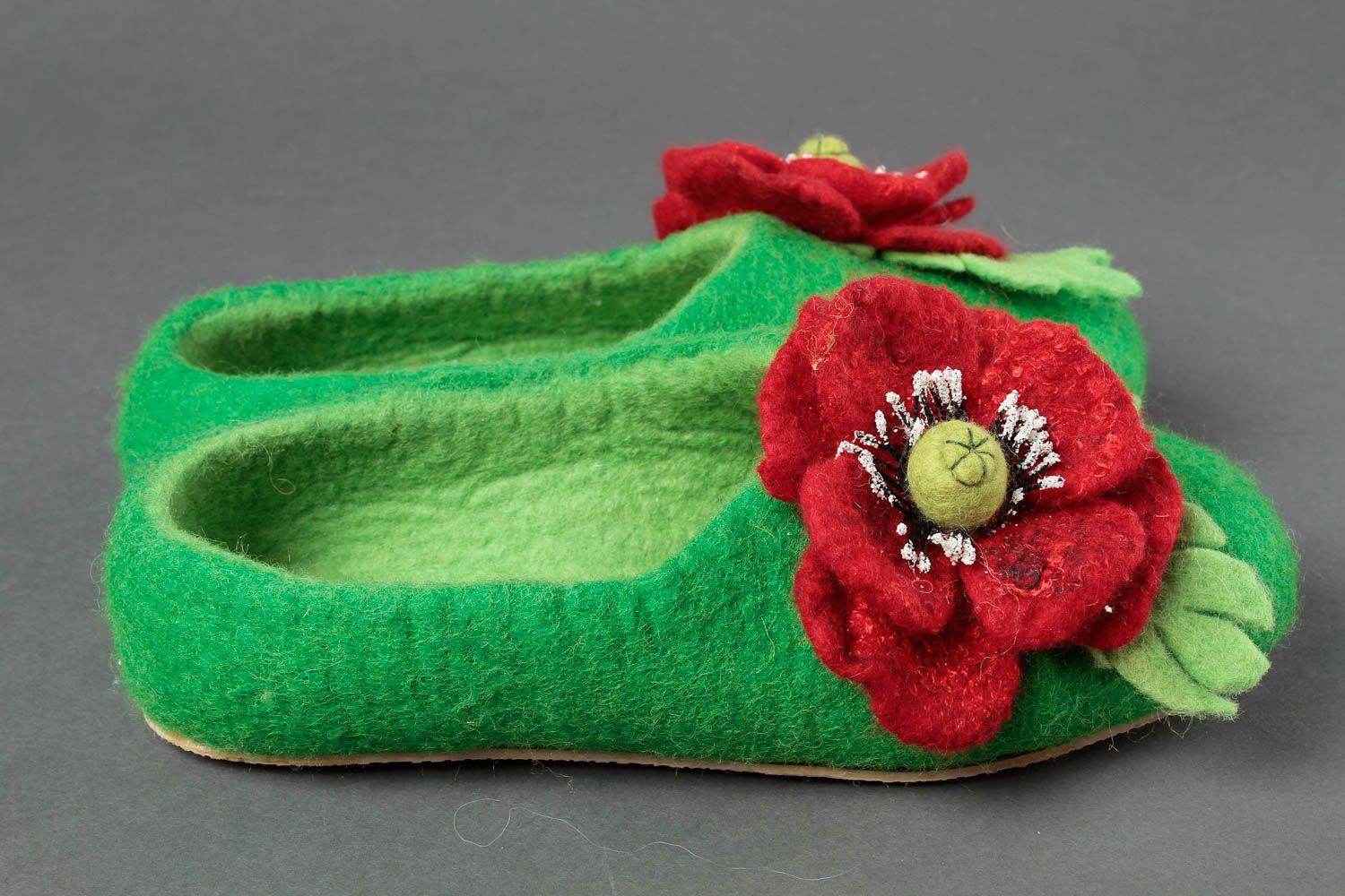 Zapatillas de casa hechas a mano regalo original calzado femenino con flores foto 4
