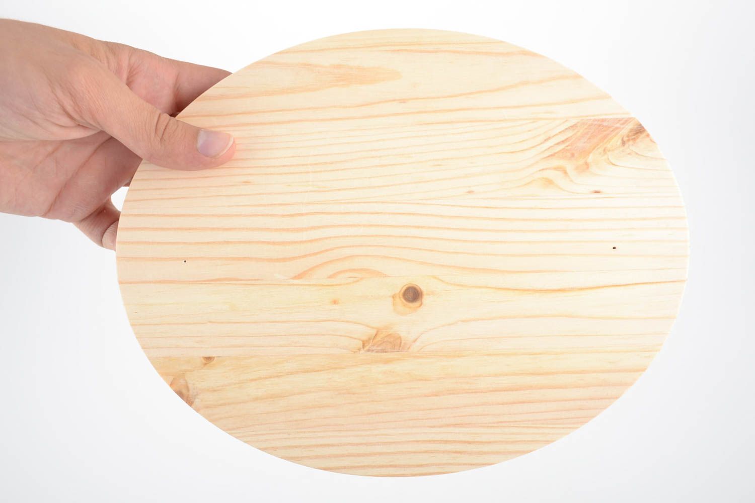 Pieza en blanco para creatividad de madera de pino artesanal ovalada original
 foto 5