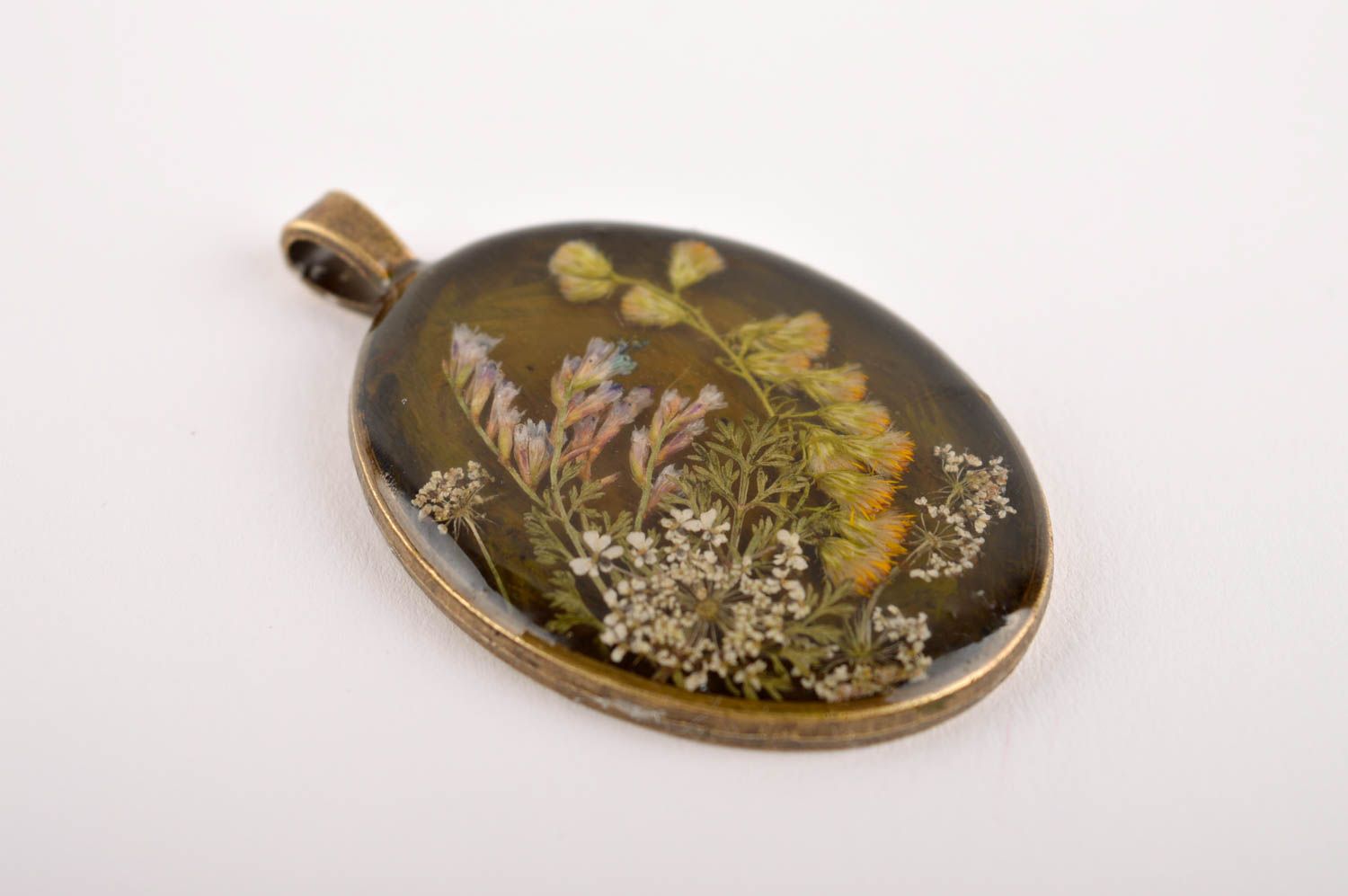 Romantic unusual accessory handmade botanical jewelry stylish cute pendant photo 3