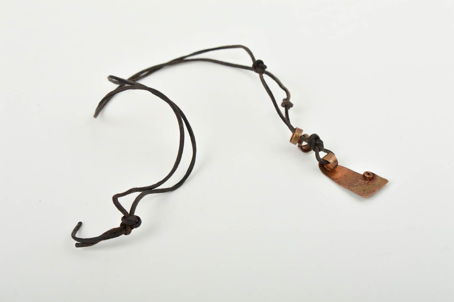 Handmade unusual pendant stylish copper pendant metal designer jewelry photo 5