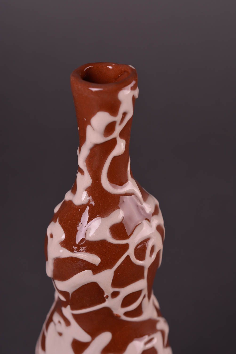 Подарок ручной работы глиняная бутылка коричневая керамическая бутылка 500 мл фото 5