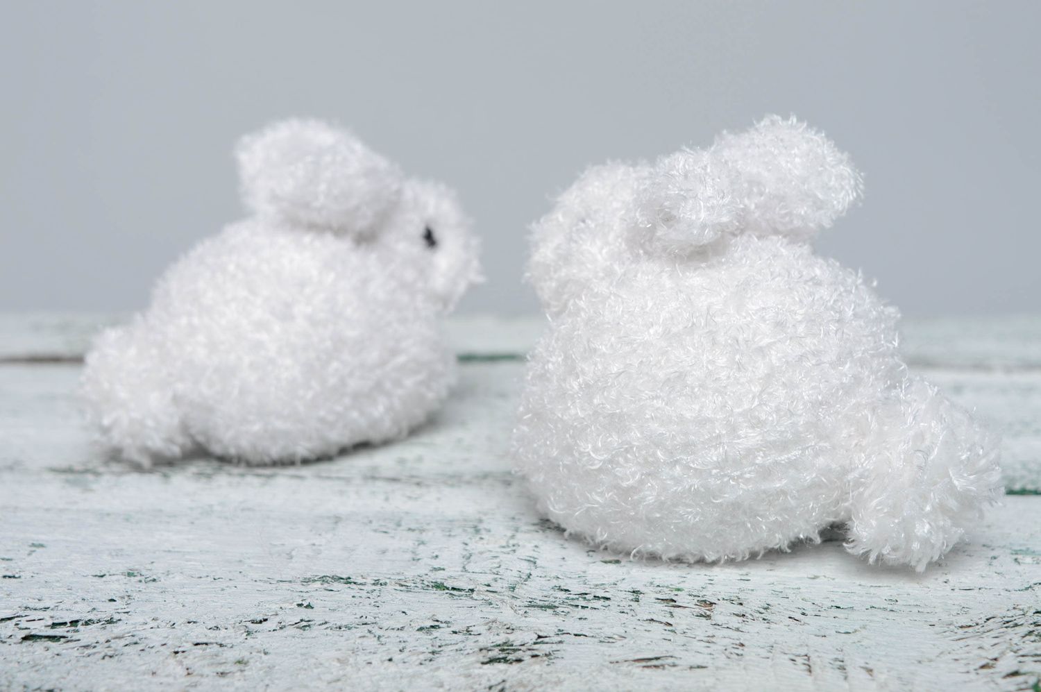 Soft crochet toys White Rabbits photo 3