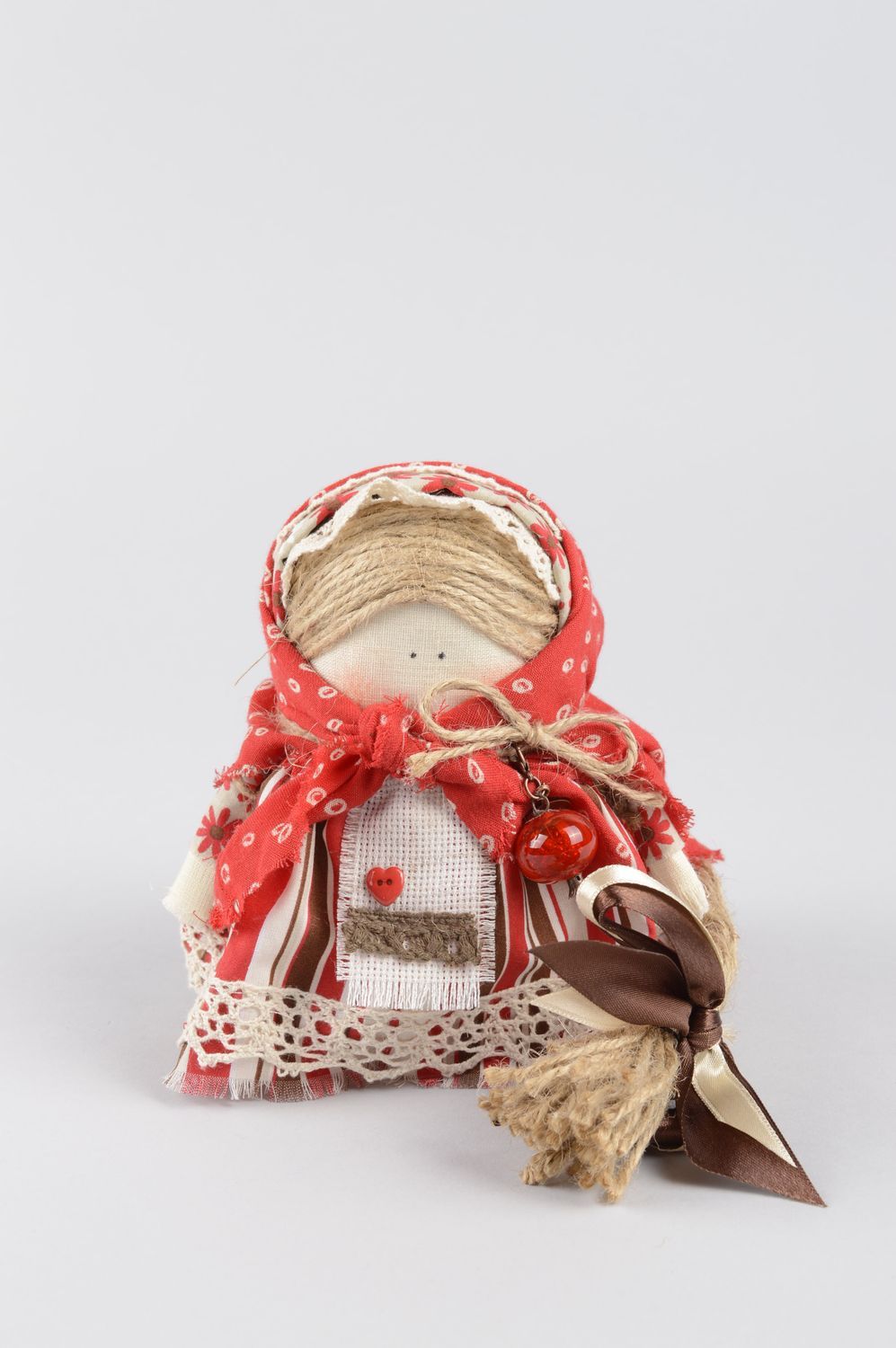 Muñeca de trapo artesanal con pañuelo decoración de hogar regalo original foto 1