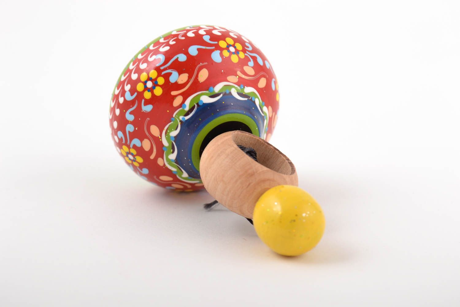 Whirligig baby toys wooden tops handmade toddler gift eco-friendly lovely peg photo 3