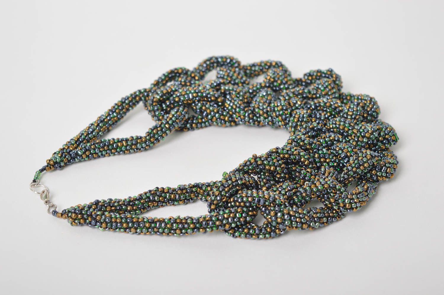 Massive handmade beaded necklace woven necklace beautiful jewellery gift ideas photo 3