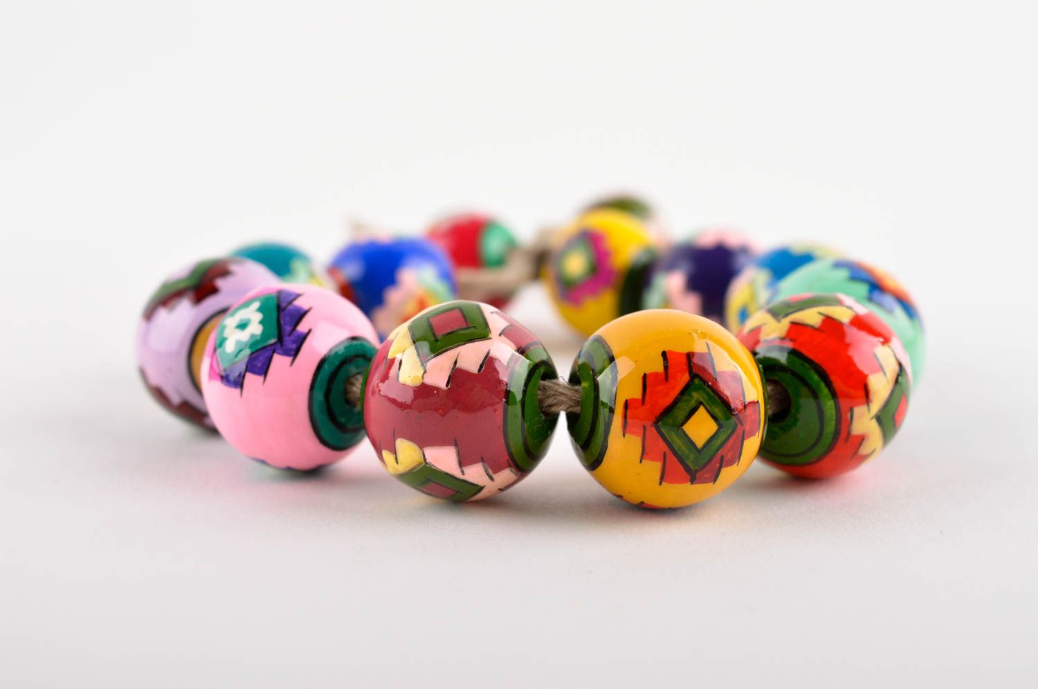 Handmade bracelet ceramic beaded bracelet ethnic jewelry designer accessories photo 3