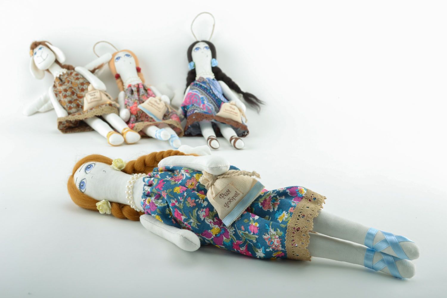 Kuschelige Puppe aus Textil Fee  foto 5