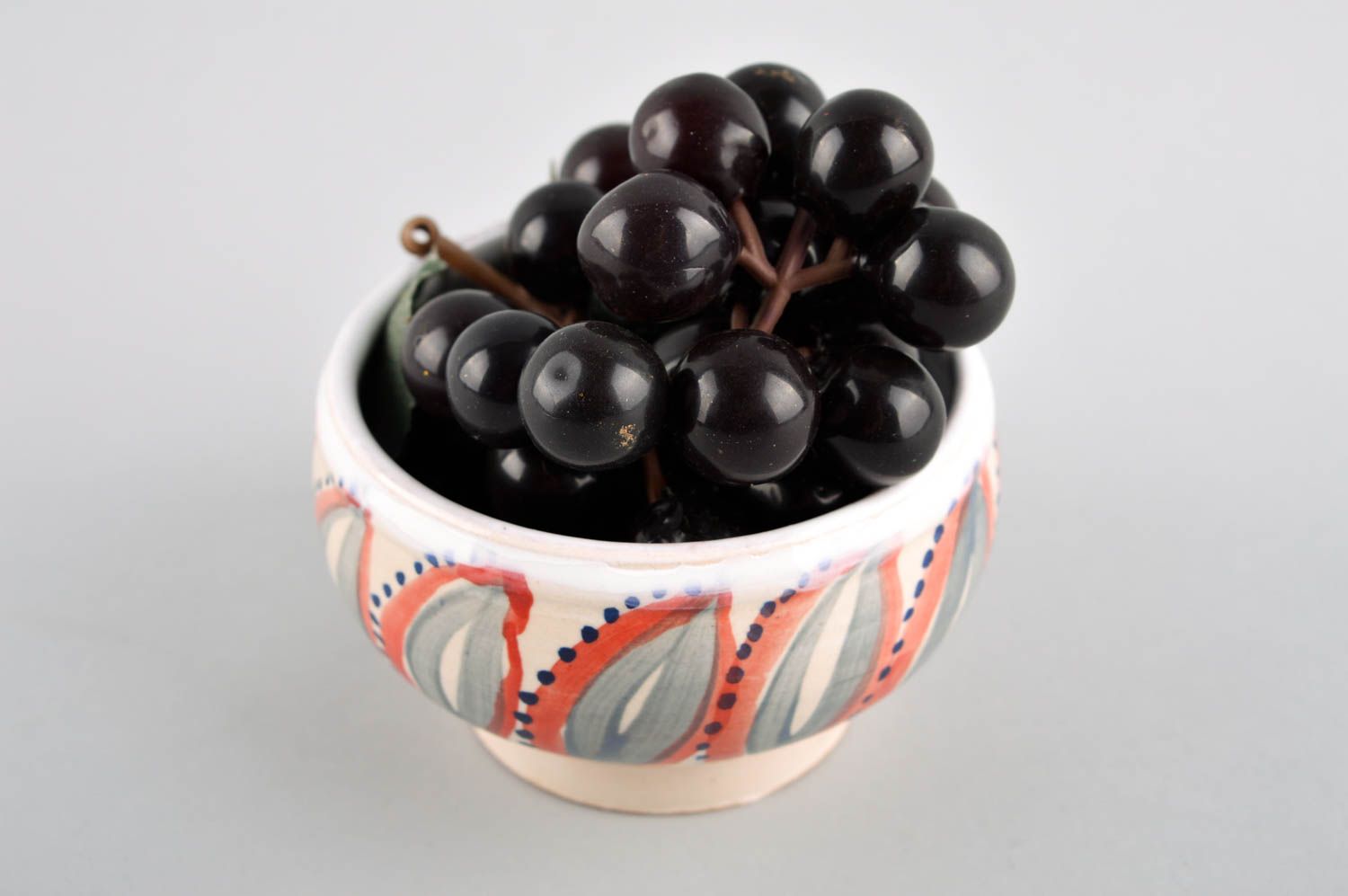 Handmade gemusterte Keramik Schüssel für Suppe Öko Geschirr Schale aus Ton  foto 1