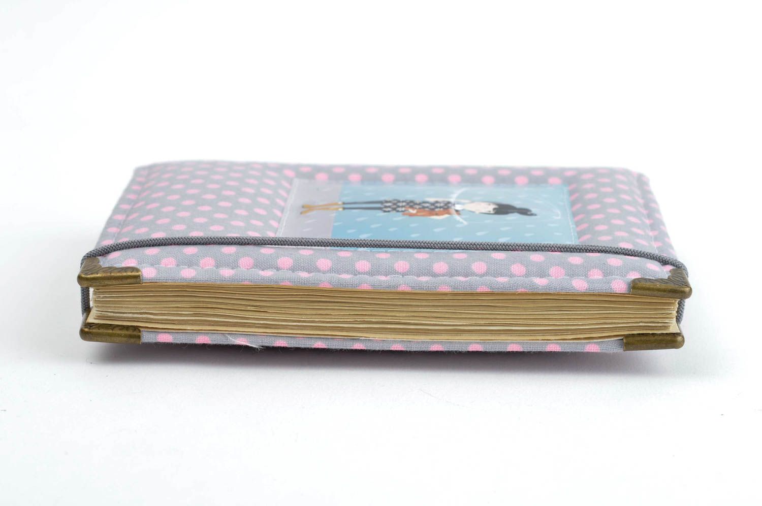 Handmade notebook with fabric cover designer notepad unusual gifts for girls photo 2