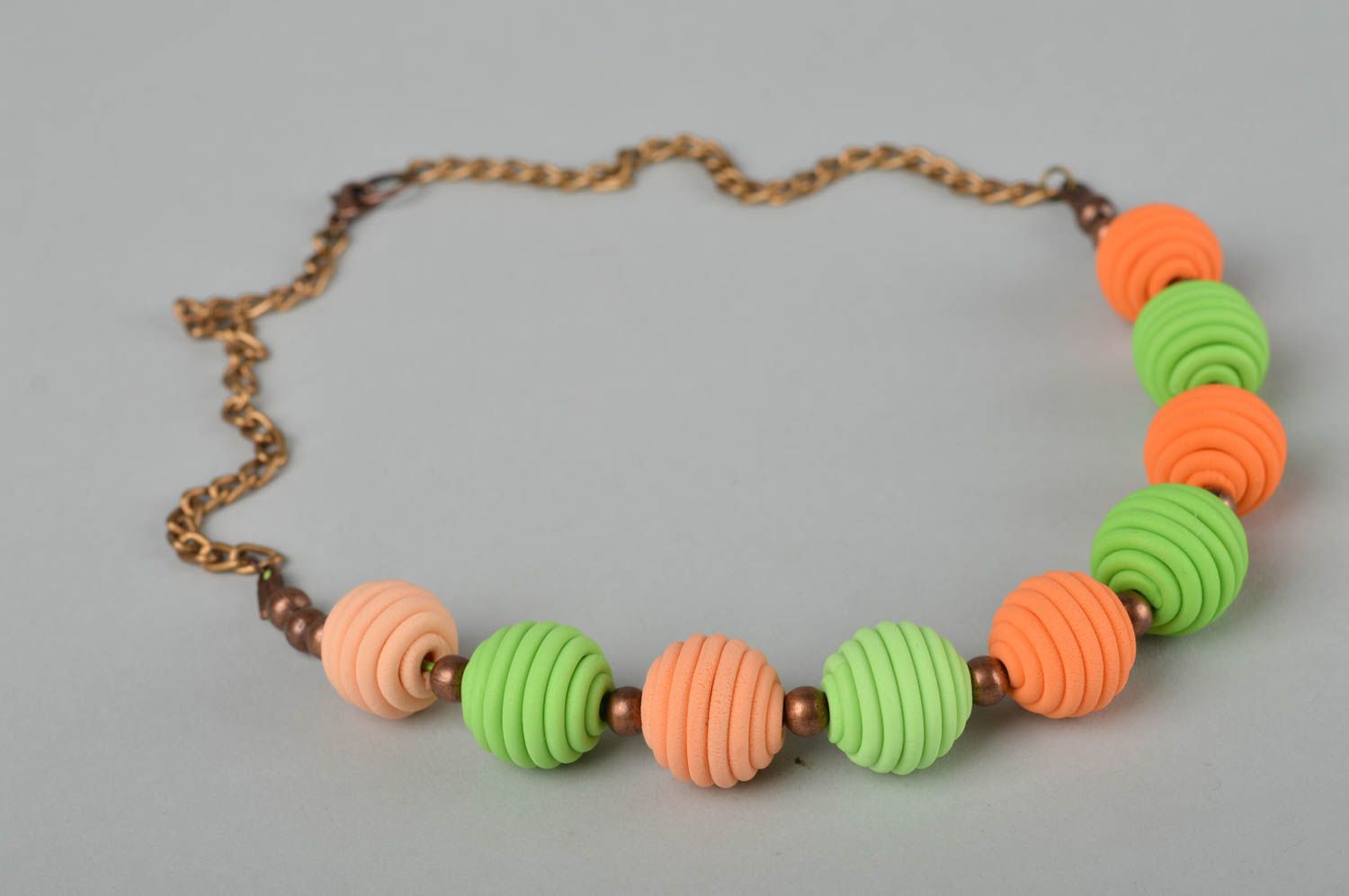 Bright necklace handmade polymer clay accessories plastic jewelry chain necklace photo 4
