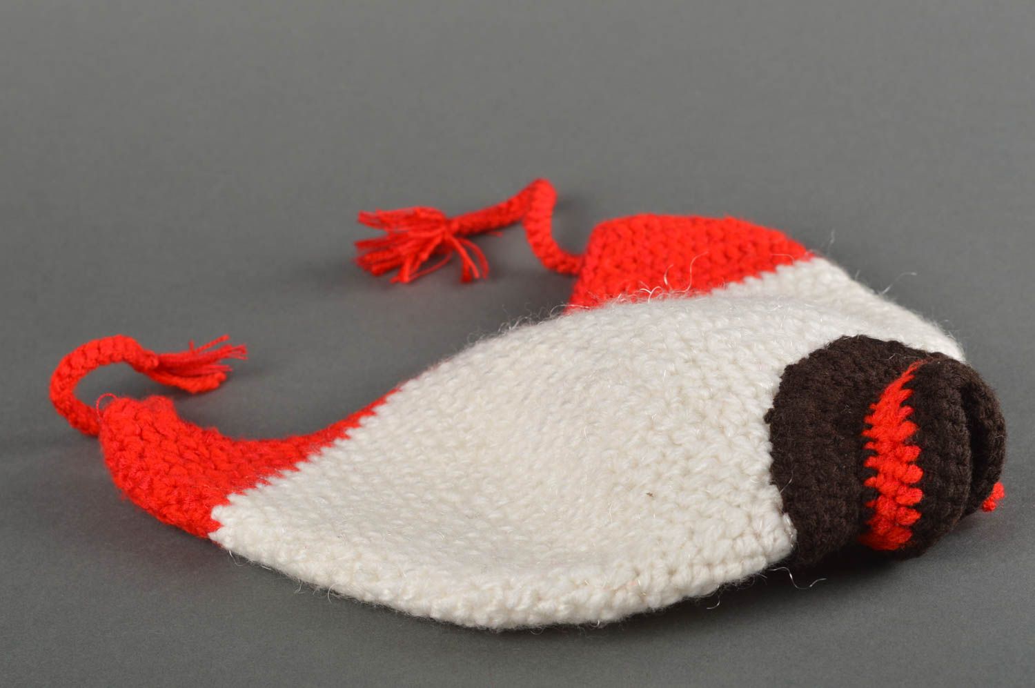 Bonnet au crochet fait main Chapeau tricot bonhomme de neige Vêtement enfant photo 5