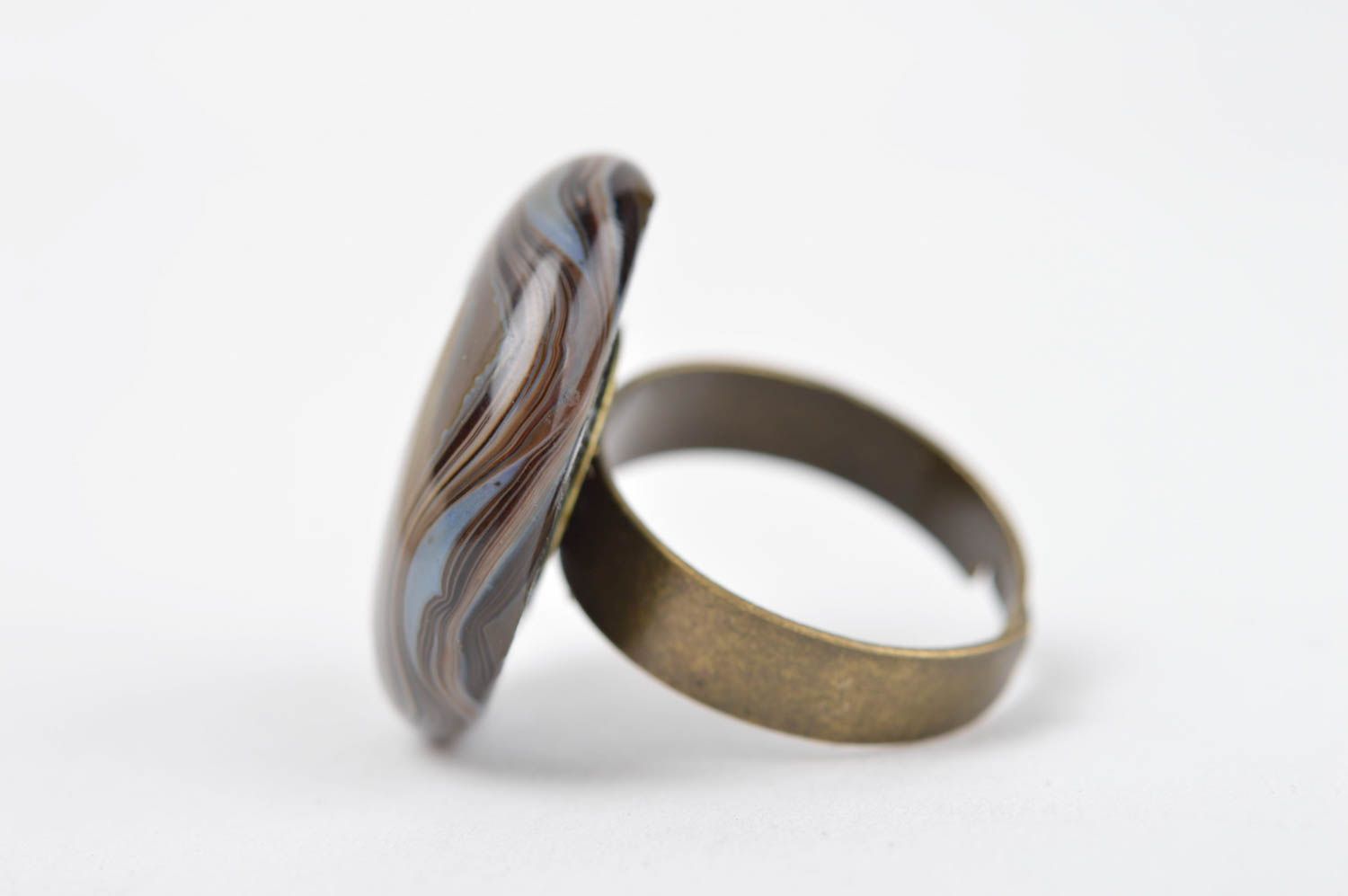 Кольцо ручной работы кольцо из стекла бижутерия из стекла украшение перстень фото 2