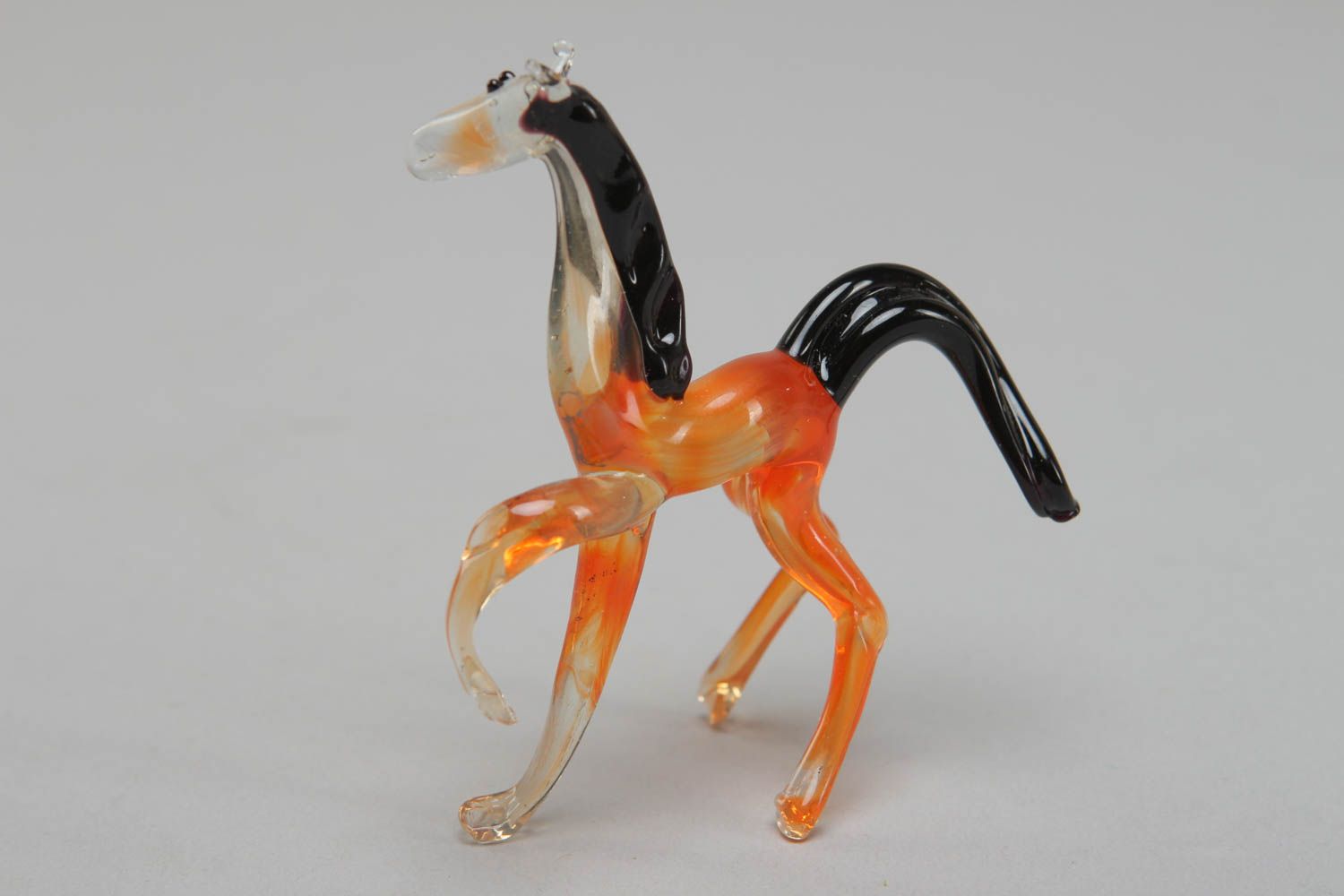 Petite figurine en verre au chalumeau cheval faite main originale décorative photo 2