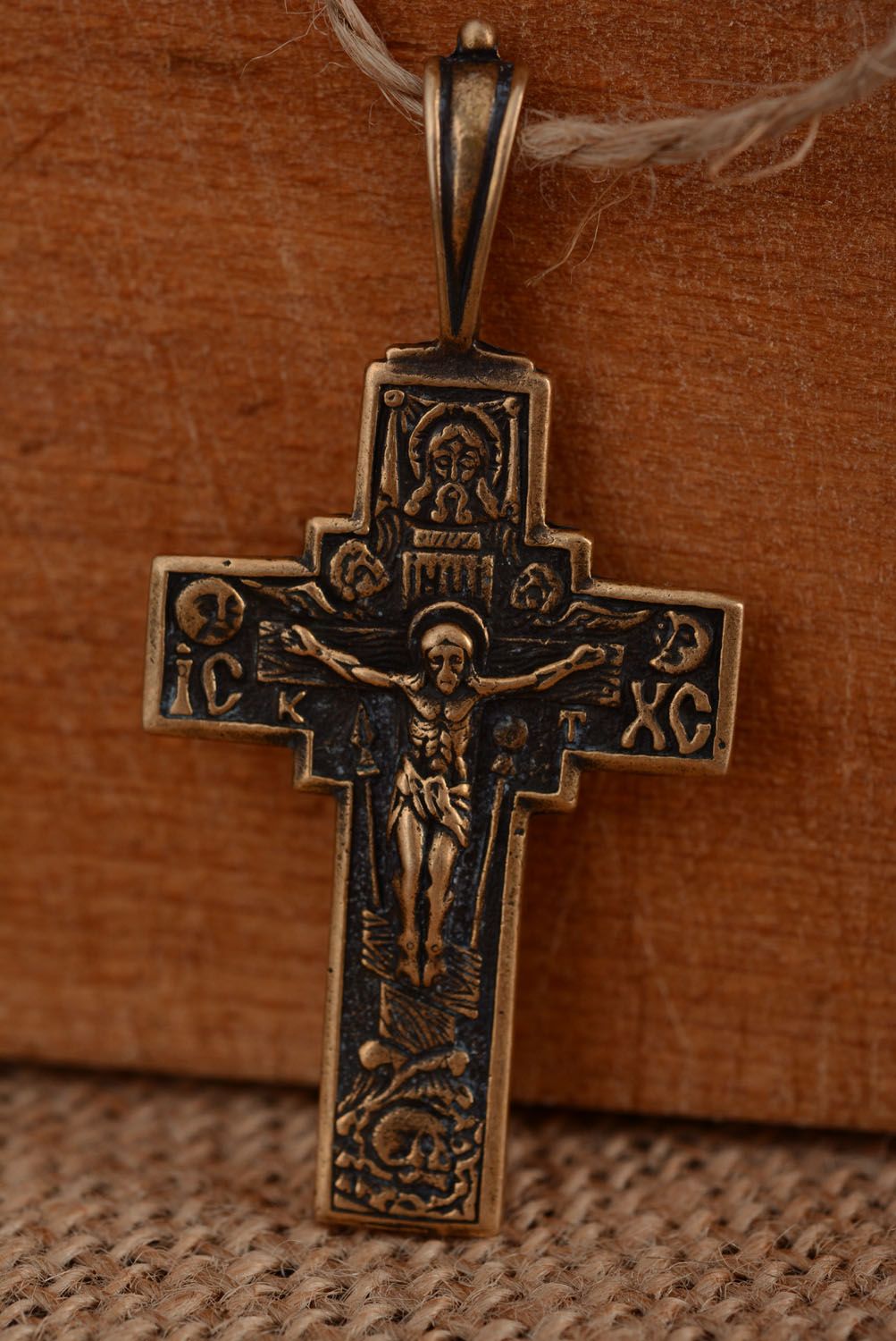 Bronze cross necklace photo 2