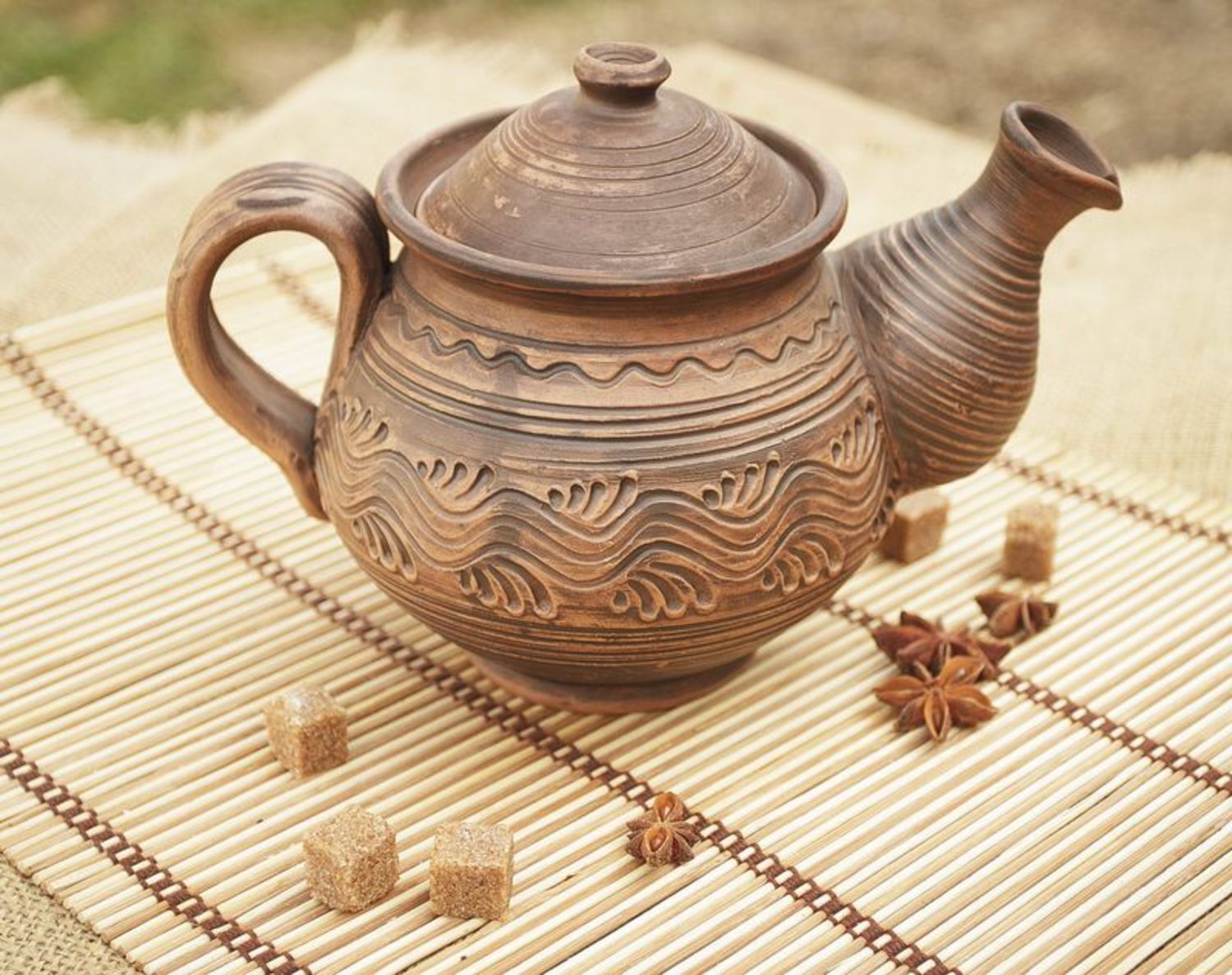 Teiera per tè decorativa fatta a mano Teiera in ceramica Teiera di argilla 
 foto 2