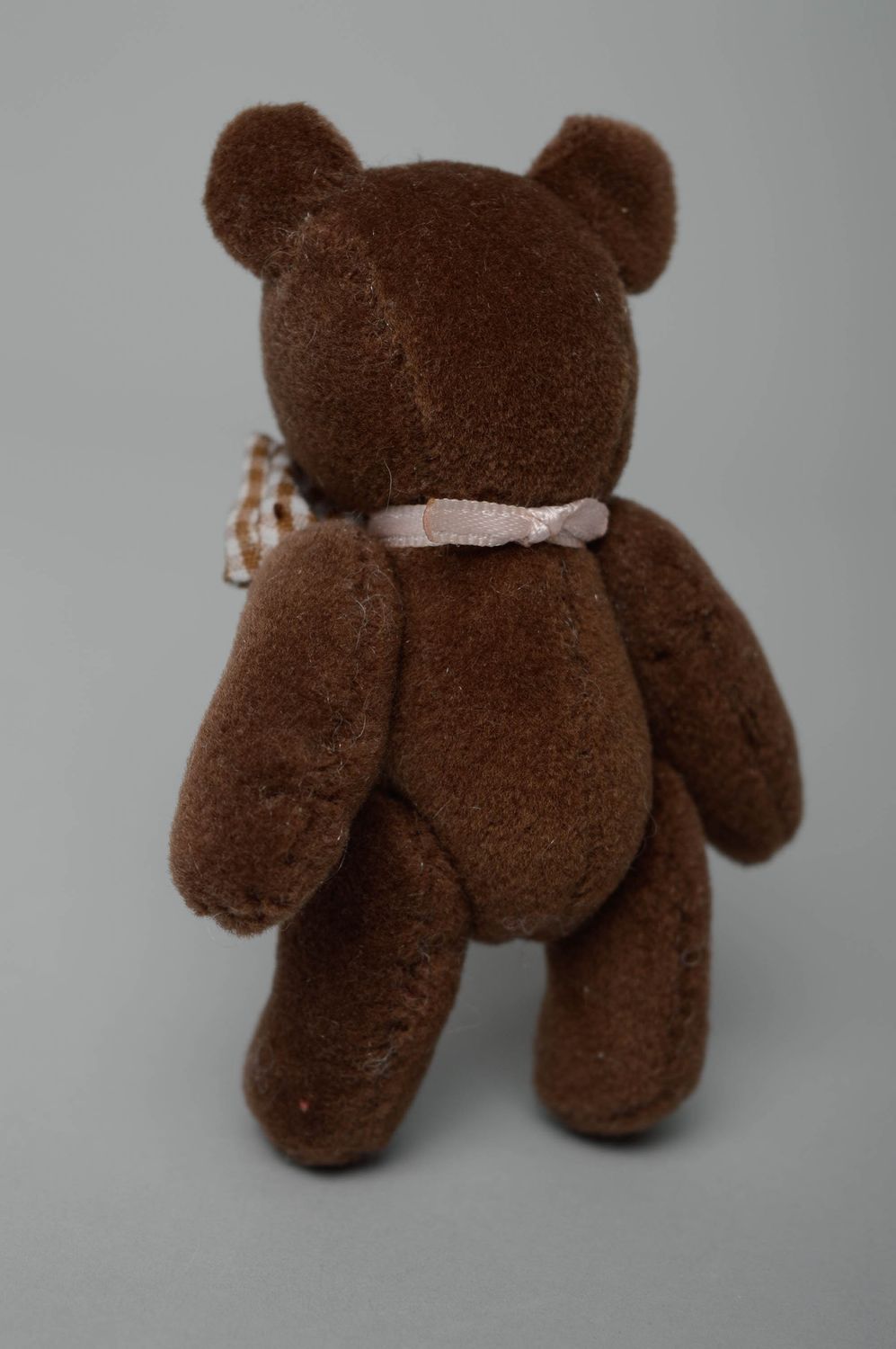 Small soft toy made of suede Bear photo 5
