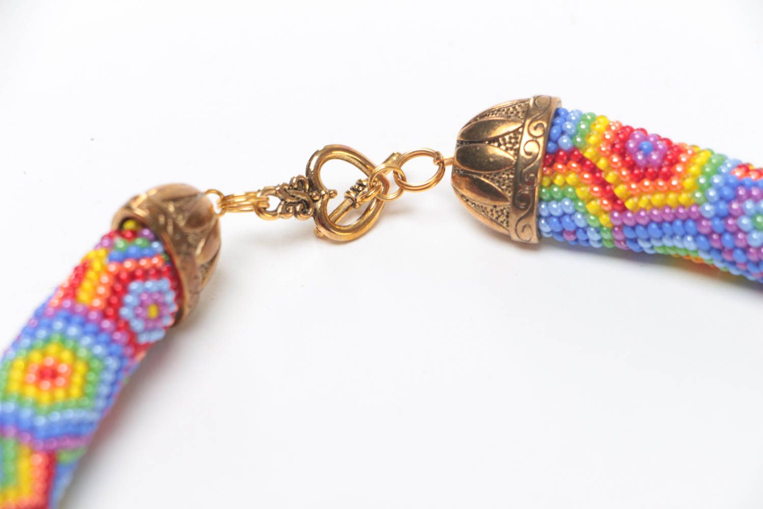 Collier spirale en perles de rocaille tchèques fait main multicolore pour femme photo 4