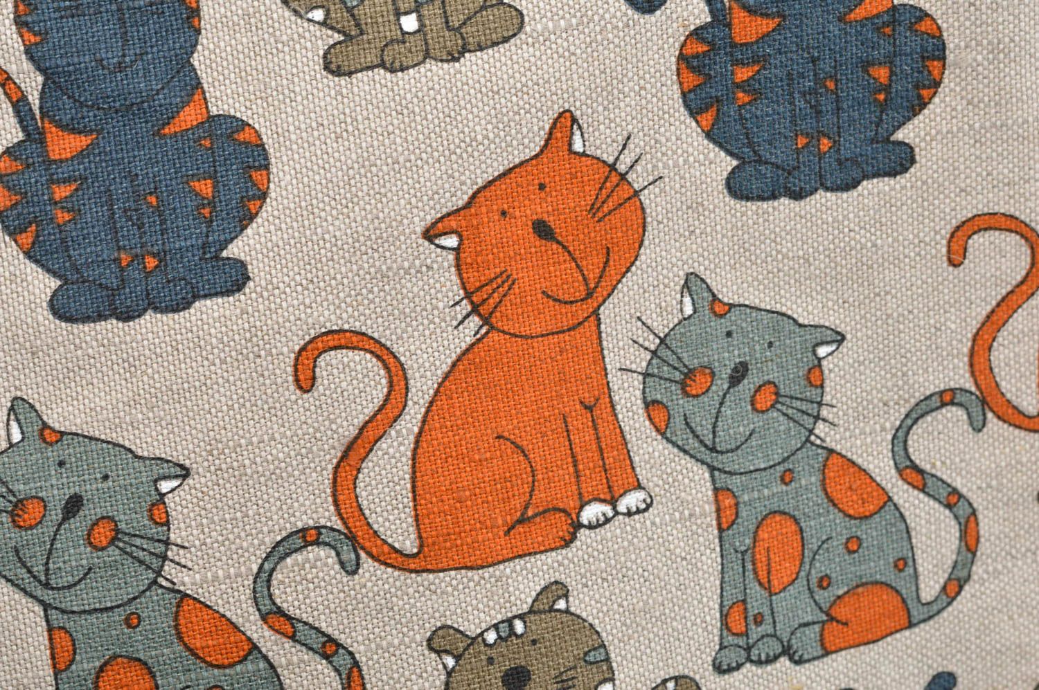 Sac en tissu fait main en lin avec pochette intérieure accessoire original photo 5