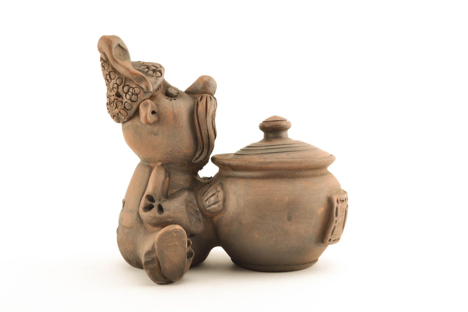 Ceramic pot with Cossack photo 1