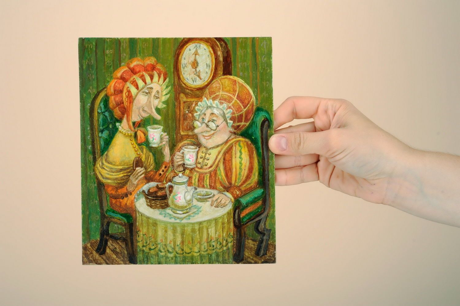Tableau acrylique Copines boivent du thé  photo 2