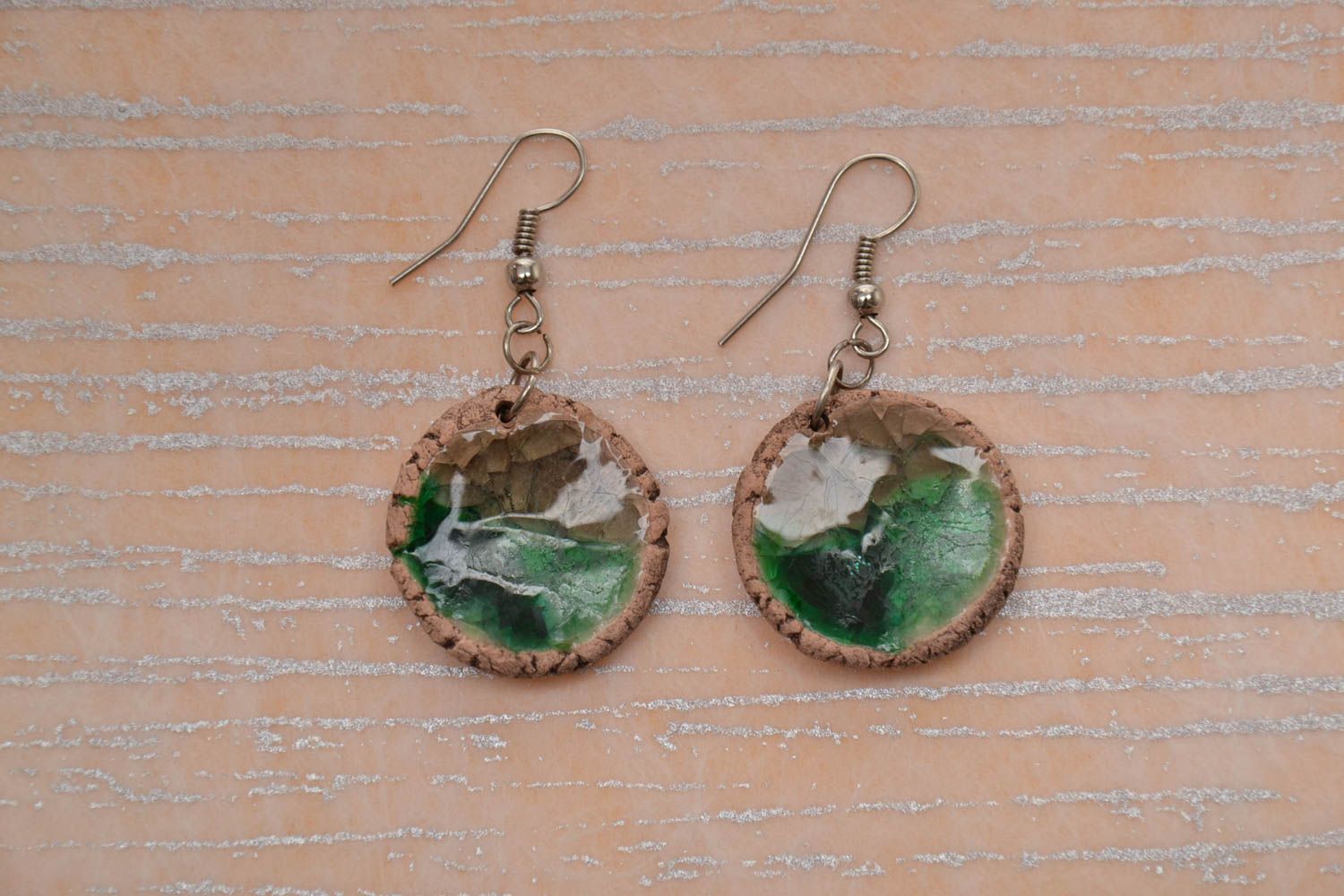 Ceramic earrings with fusing insert photo 1