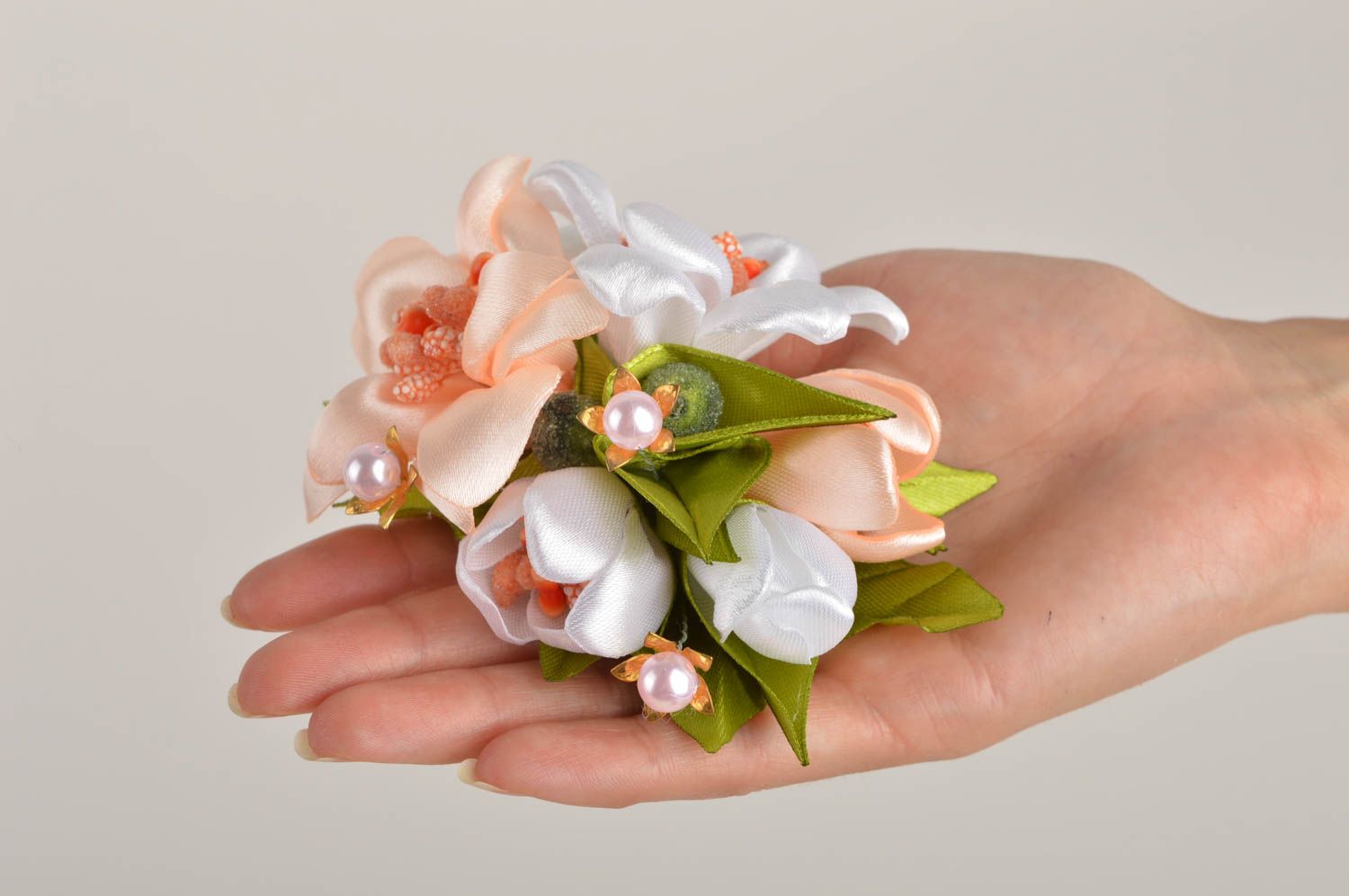 Blume Haarspange handgemachter Schmuck Accessoire für Mädchen ausgefallen foto 2