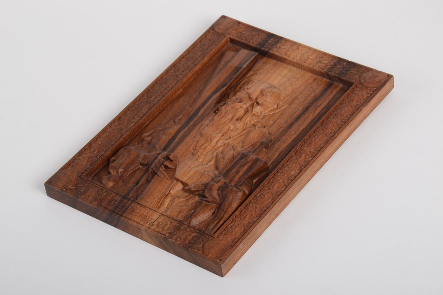 Icône religieuse en bois Tableau fait main apôtre André Décoration maison photo 2