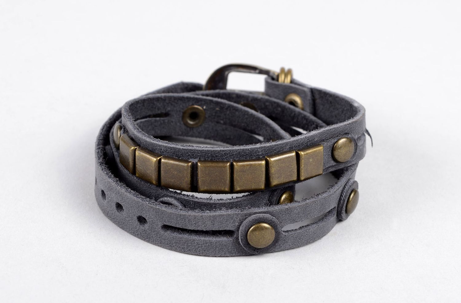 Unusual handmade leather bracelet unisex jewelry designs handmade gifts photo 1