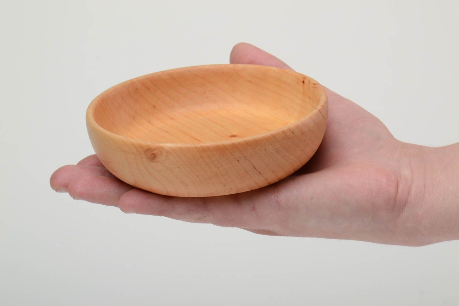 Handmade decorative bowl 150 ml made of alder wood impregnated with linseed oil photo 5