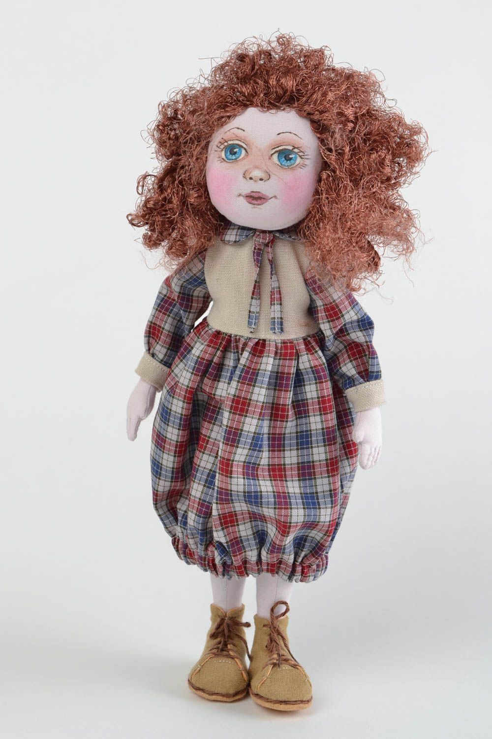 Interior decorative doll for children fabric soft handmade toy Yanochka photo 3