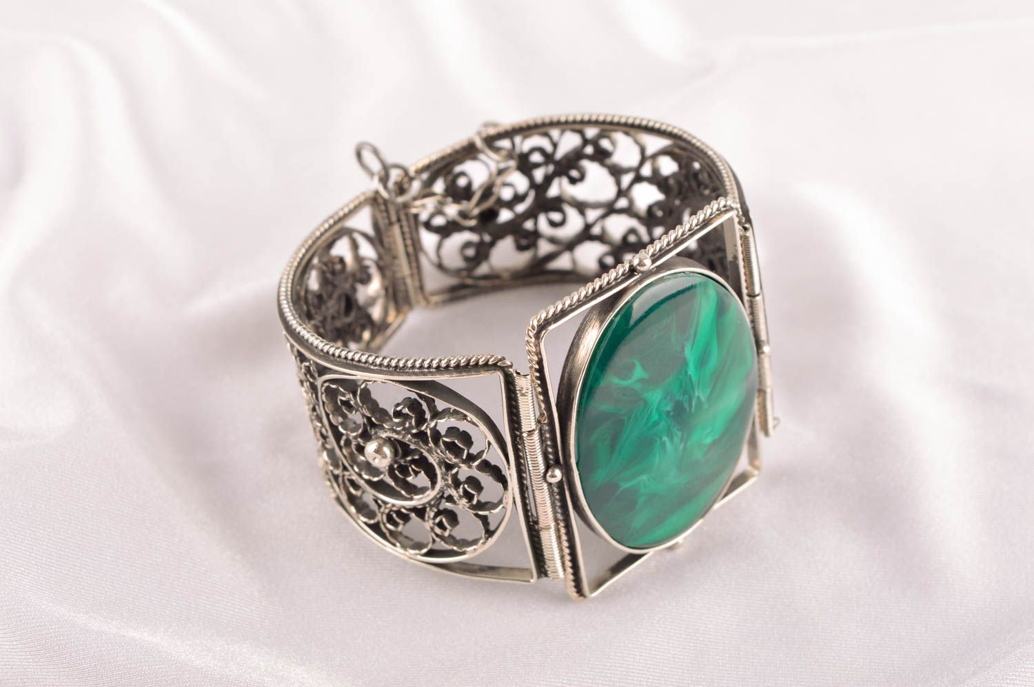 Cupronickel bracelet handmade jewelry metal bracelet elegant bracelet for women photo 1