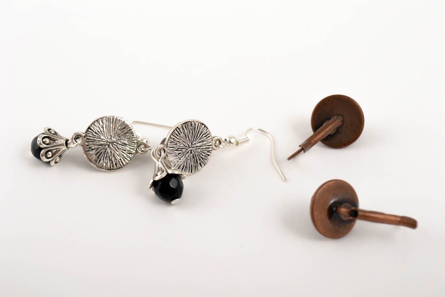 Beautiful handmade bead earrings epoxy earrings design artisan jewelry photo 3