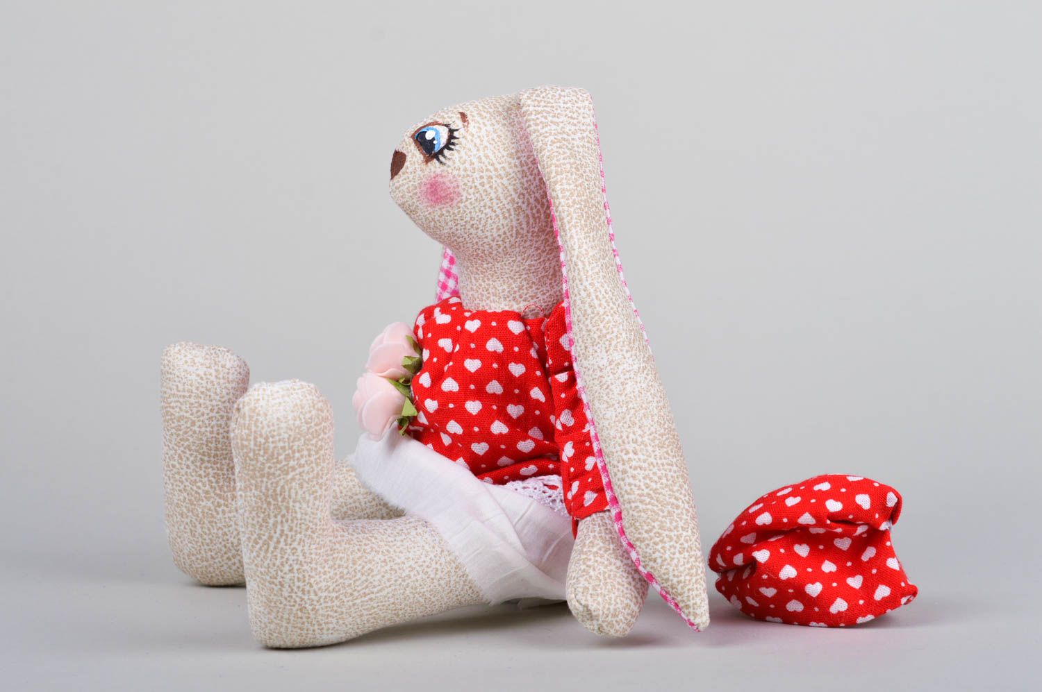 Авторская игрушка хенд мейд игрушка заяц девочка стильный подарок для ребенка фото 4