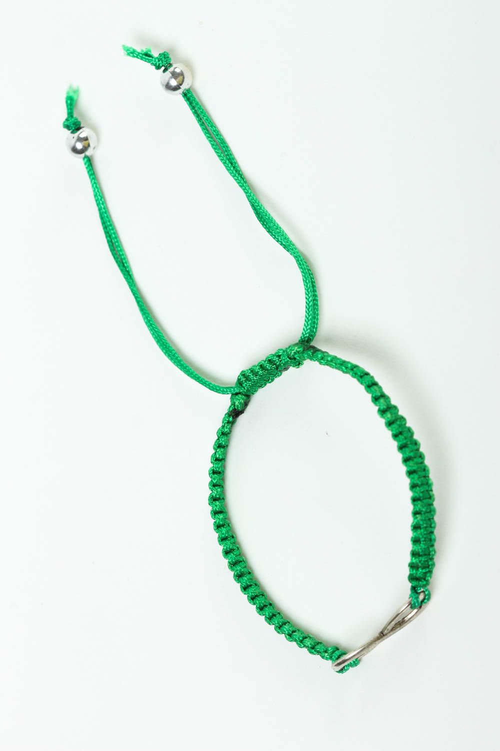 Bracelet vert Bijou fait main tressé en fils de nylon avec infini Cadeau femme photo 2