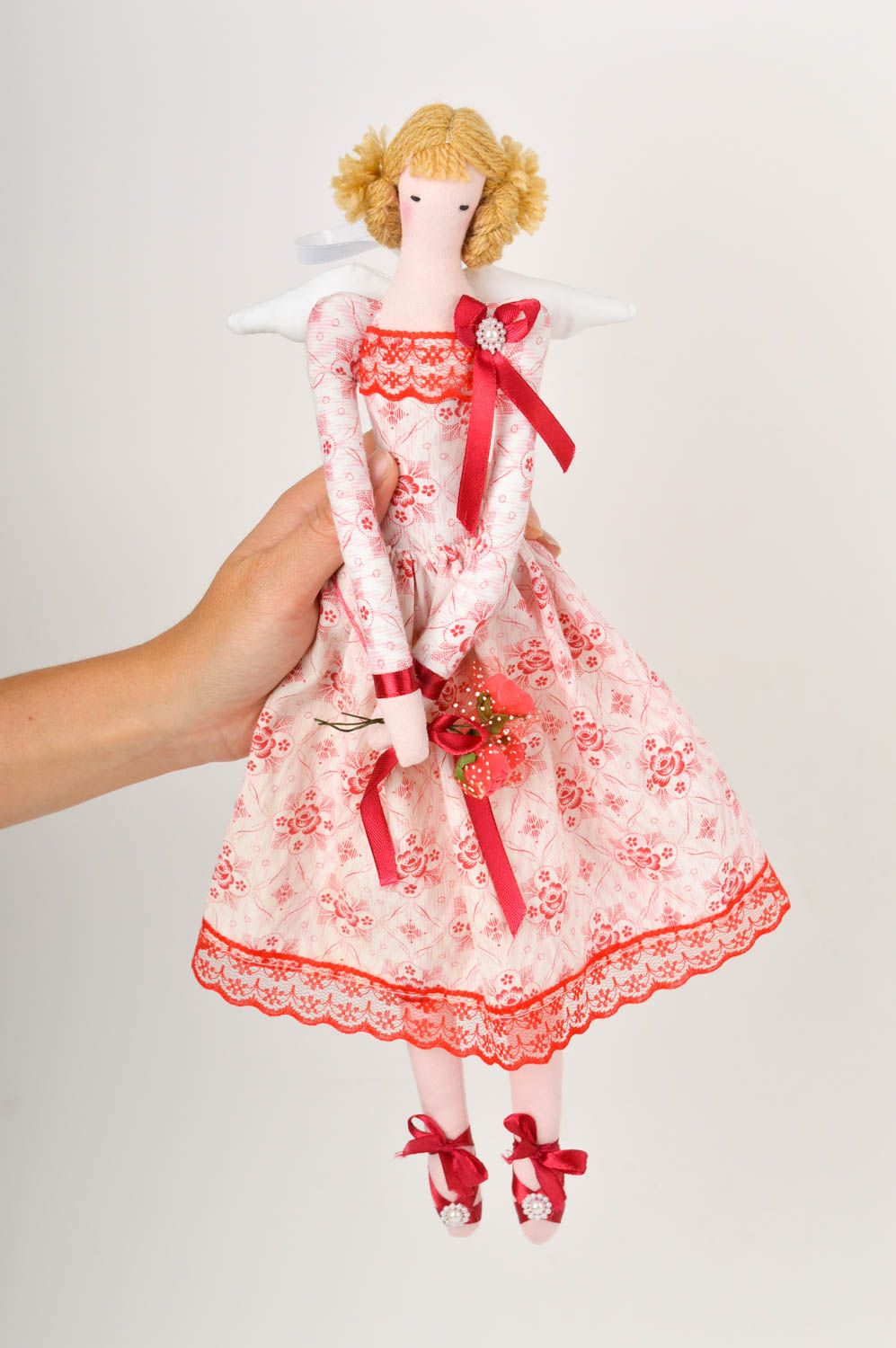Beautiful handmade rag doll stuffed soft toy cute toys decorative use only photo 2