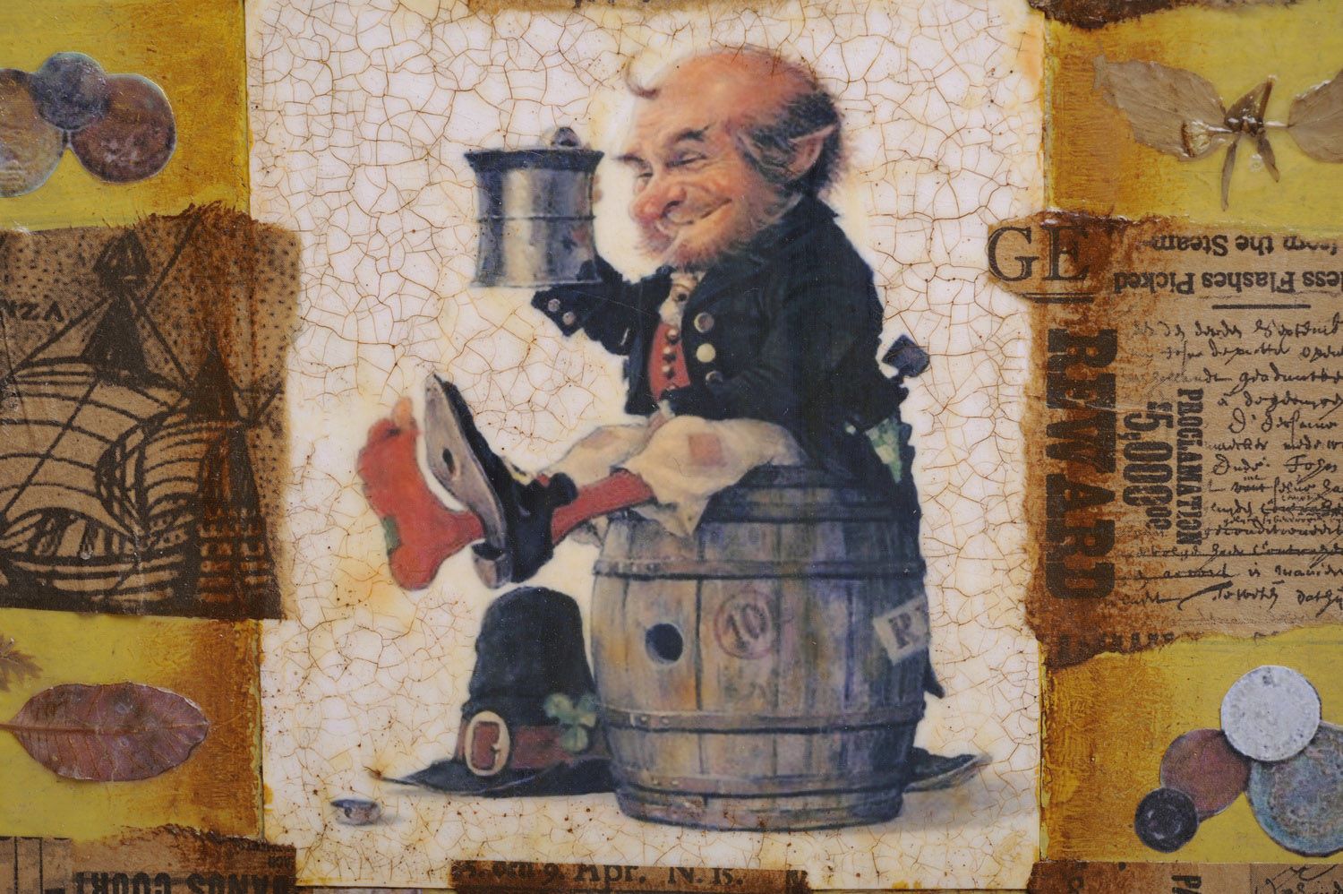 Wall painting Dwarf with Mug photo 4