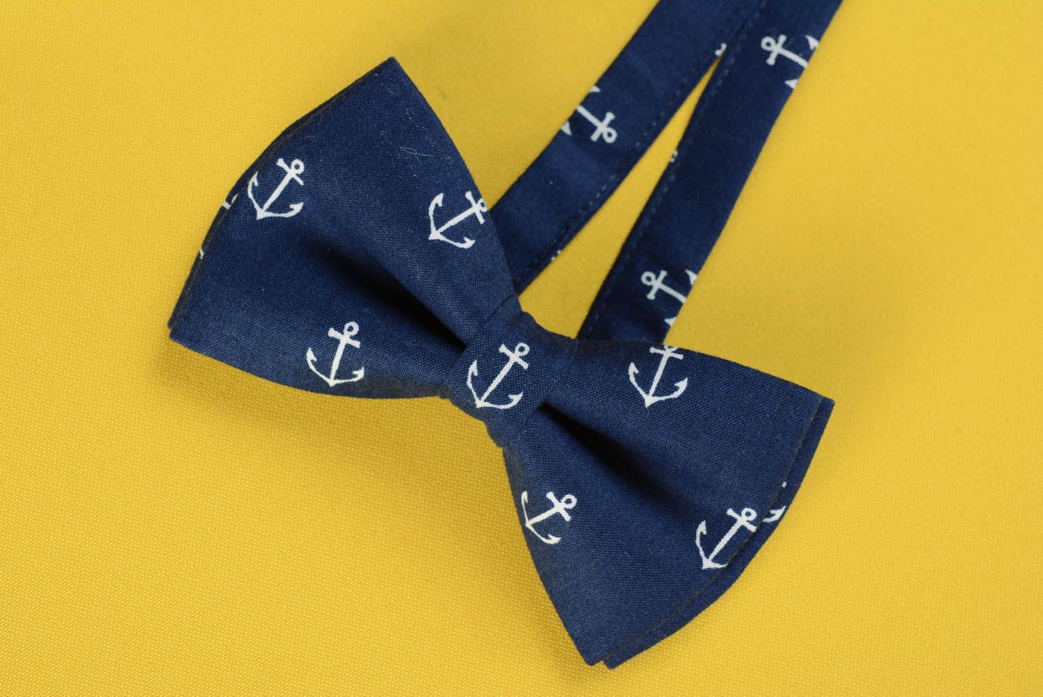 Blue bow tie with anchors  photo 3