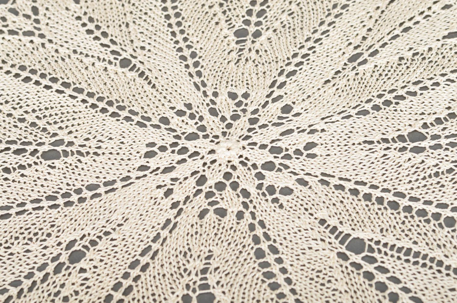 Servilleta decorativa tejida a ganchillo de algodón de color crema bonita foto 4