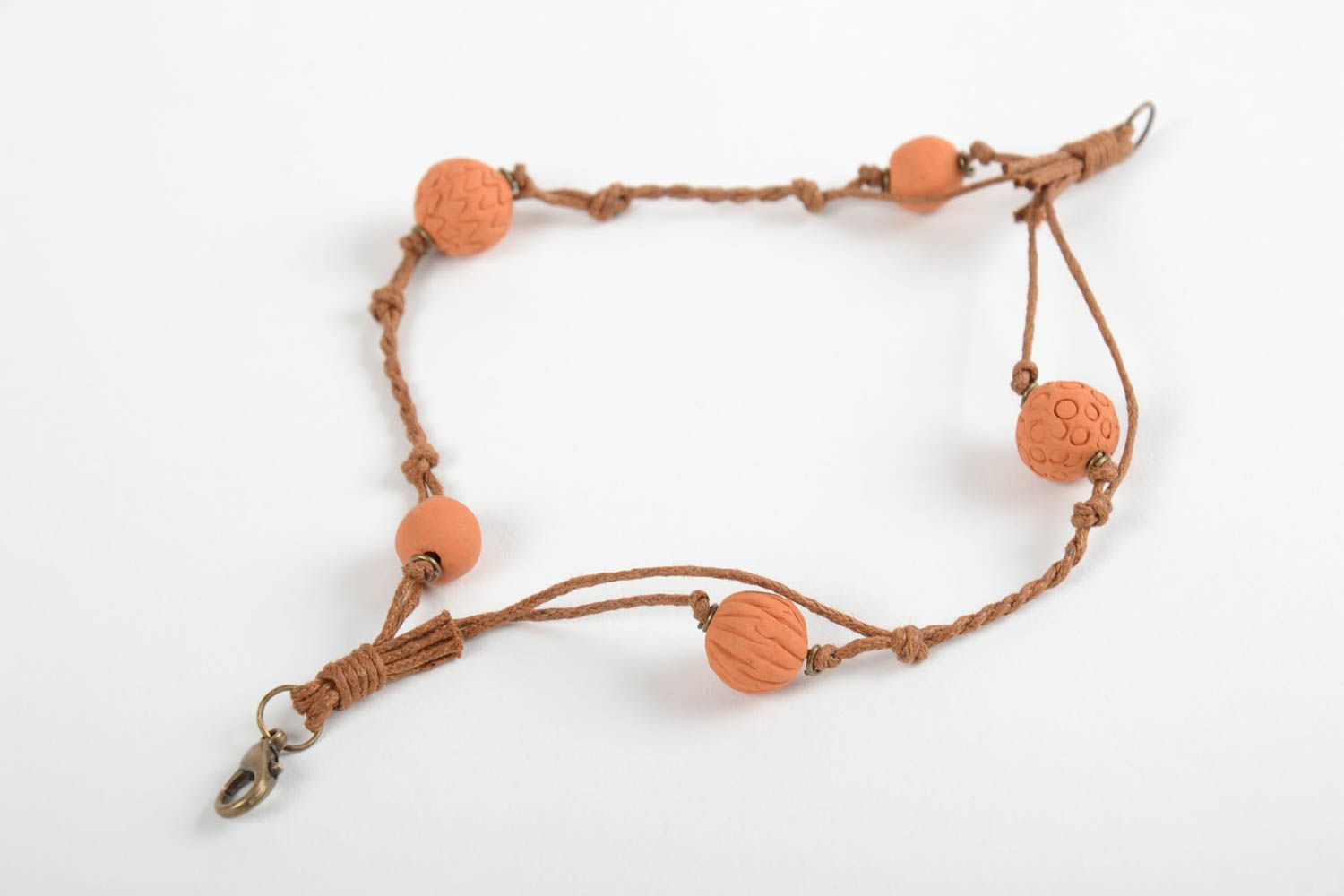 Handgemachter Schmuck Armband mit Kugeln Schmuck für Frauen aus Ton Perlen foto 5