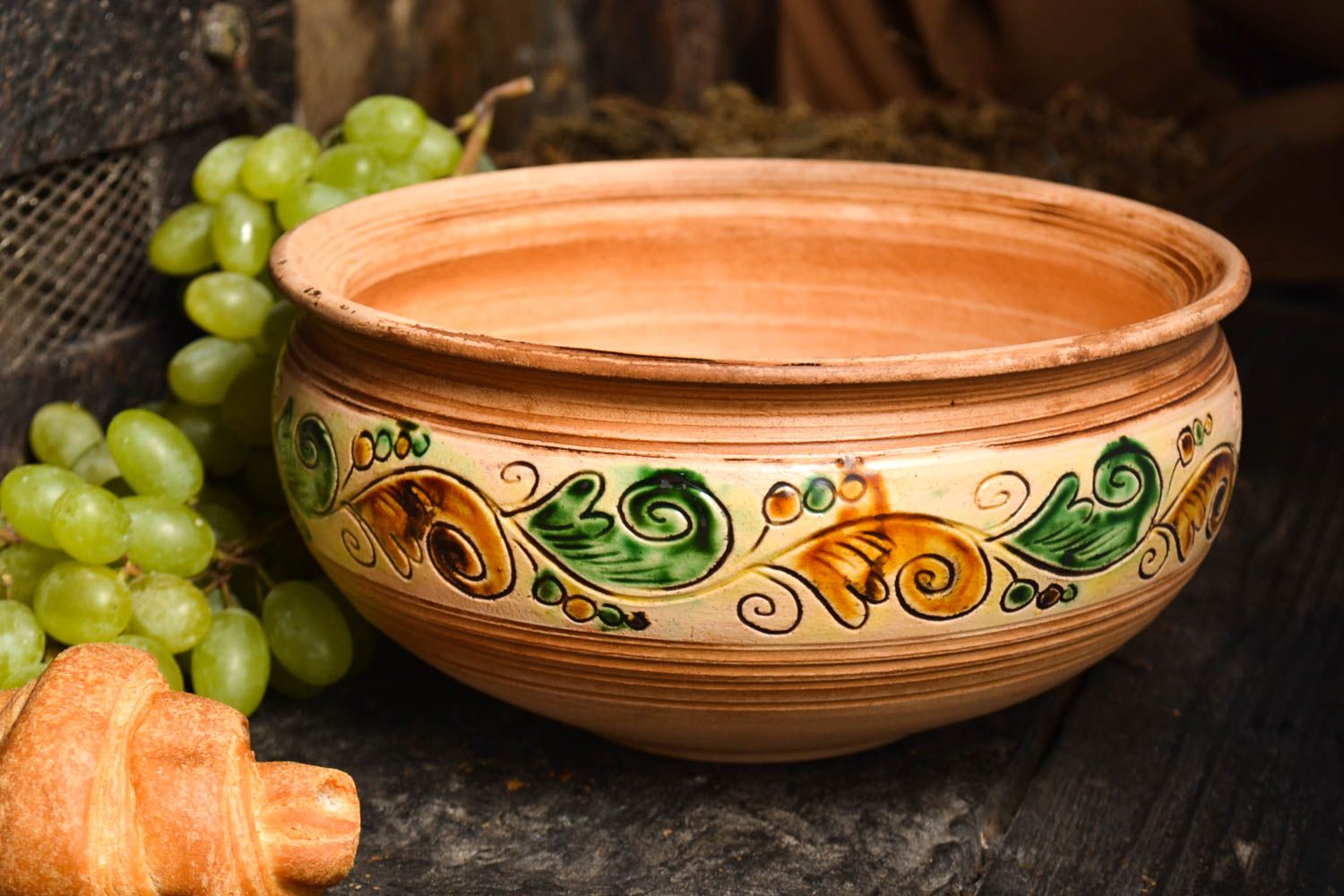 Handmade Keramik Schüssel Küchen Deko Keramik Geschirr Geschenk für Frauen 1.5 L foto 1