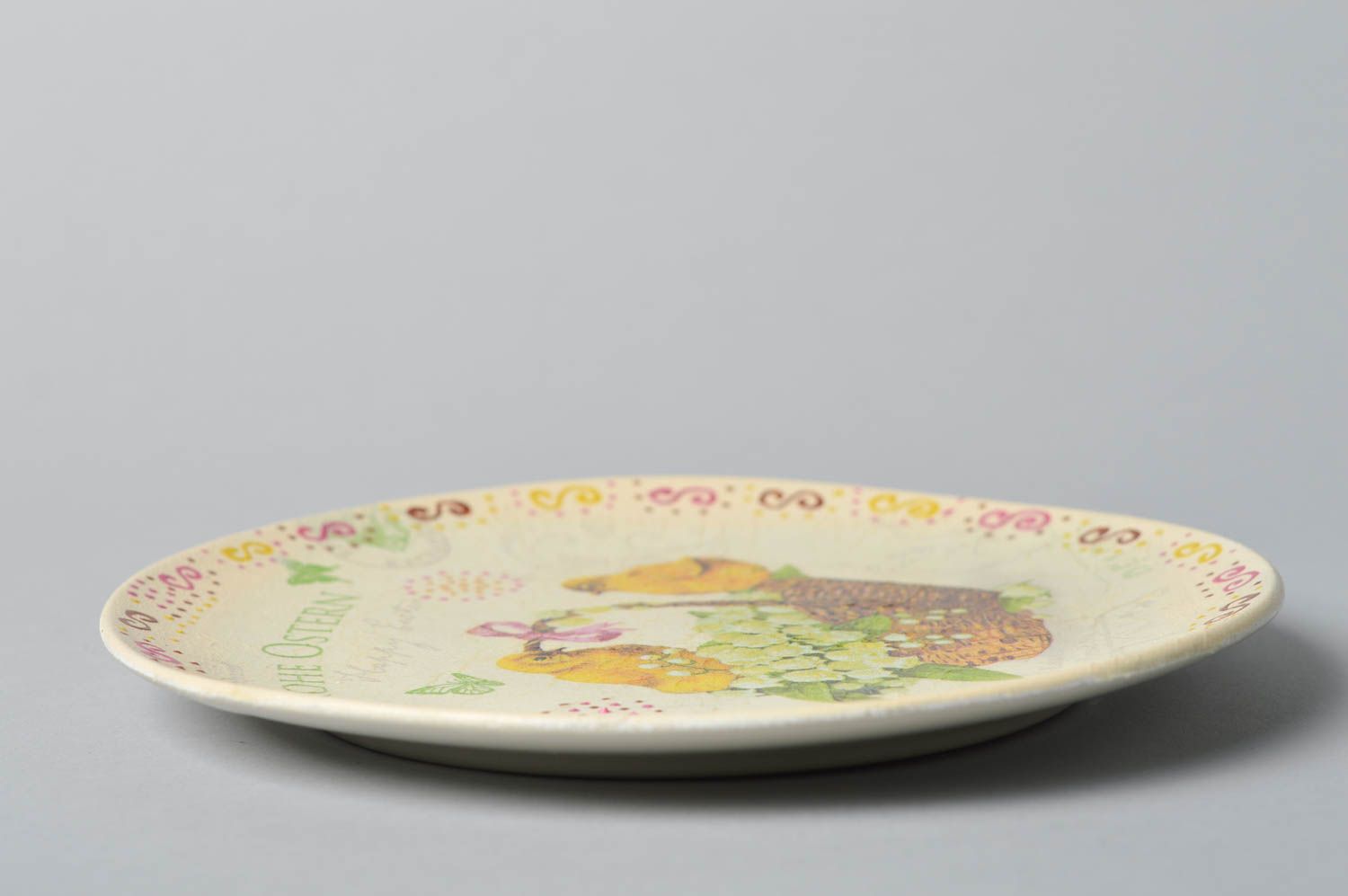Plato de cerámica artesanal utensilio de cocina menaje del hogar decoupage foto 4