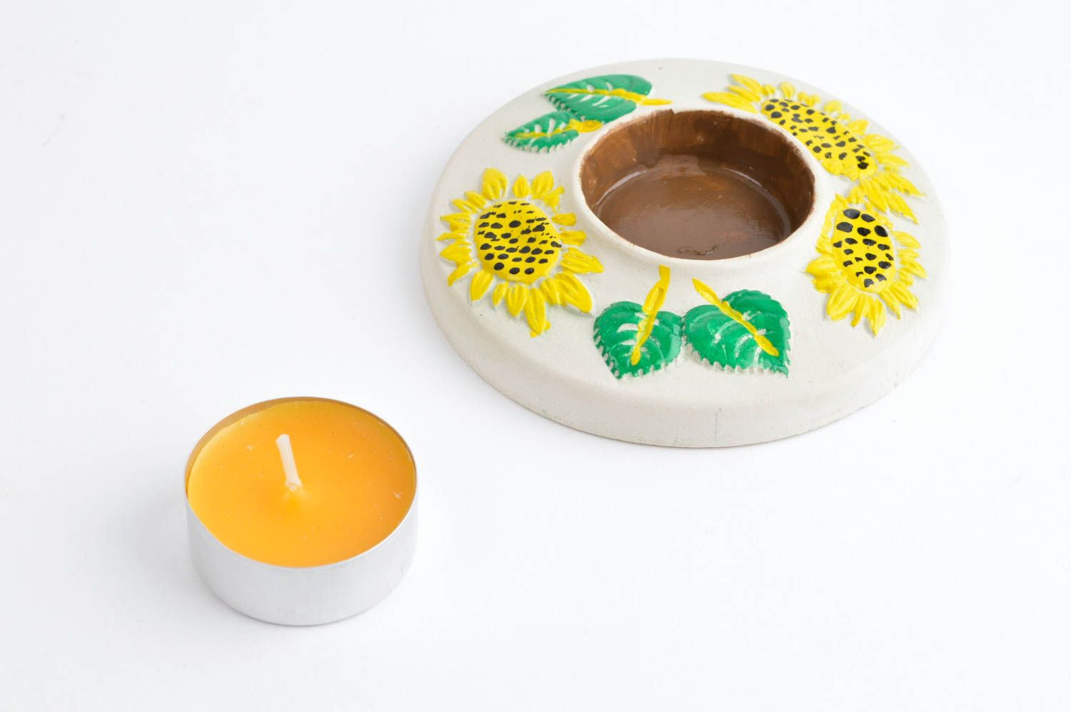 Deko Kerzenhalter handgemacht Kerzenständer aus Gips Kerzenhalter für Teelicht foto 2