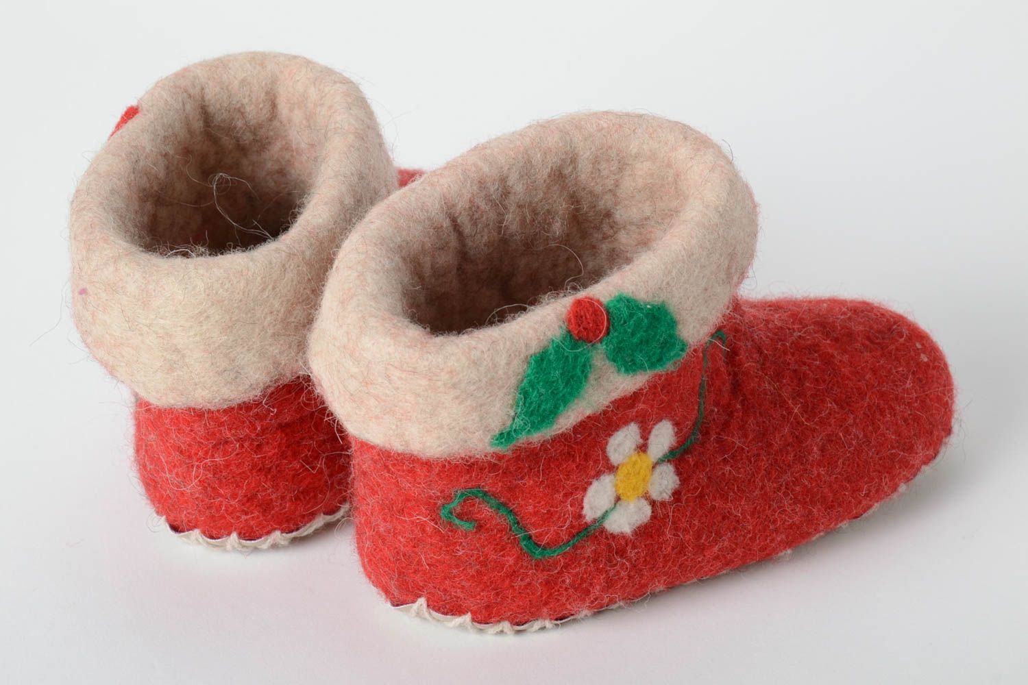 Pantuflas de fieltro hechos a mano calzado de casa regalo original para niño foto 3