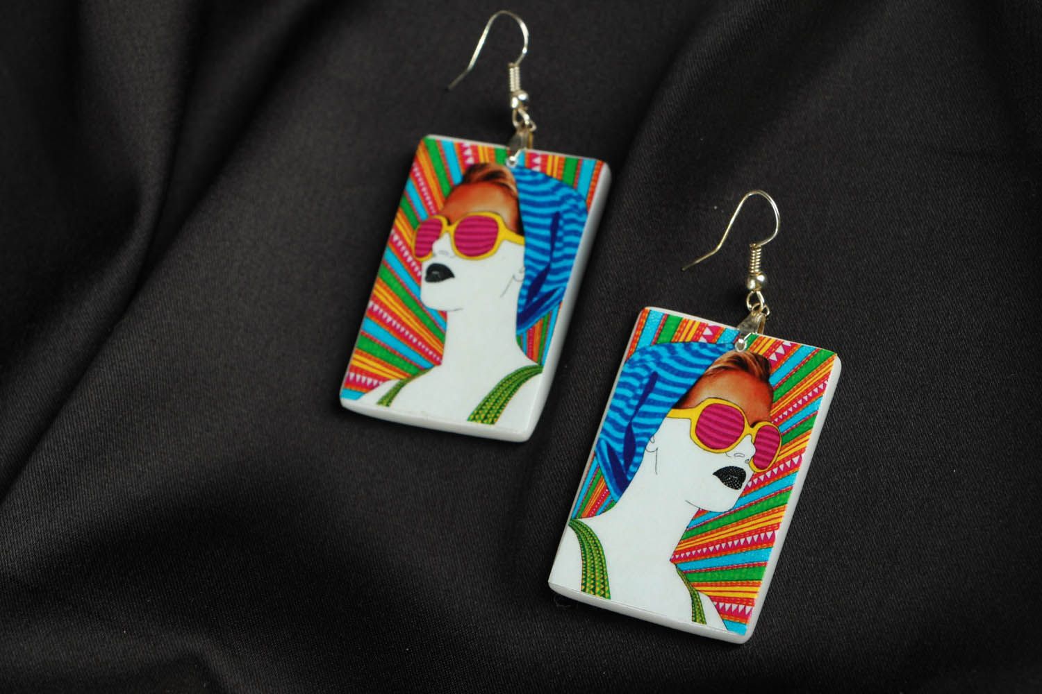 Unique polymer clay earrings photo 1