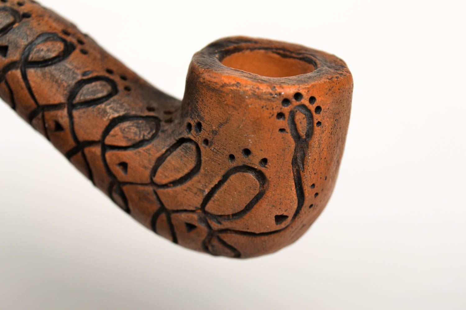 Handmade smoking pipe carved smoking accessories clay smoking pipe gift for man photo 3